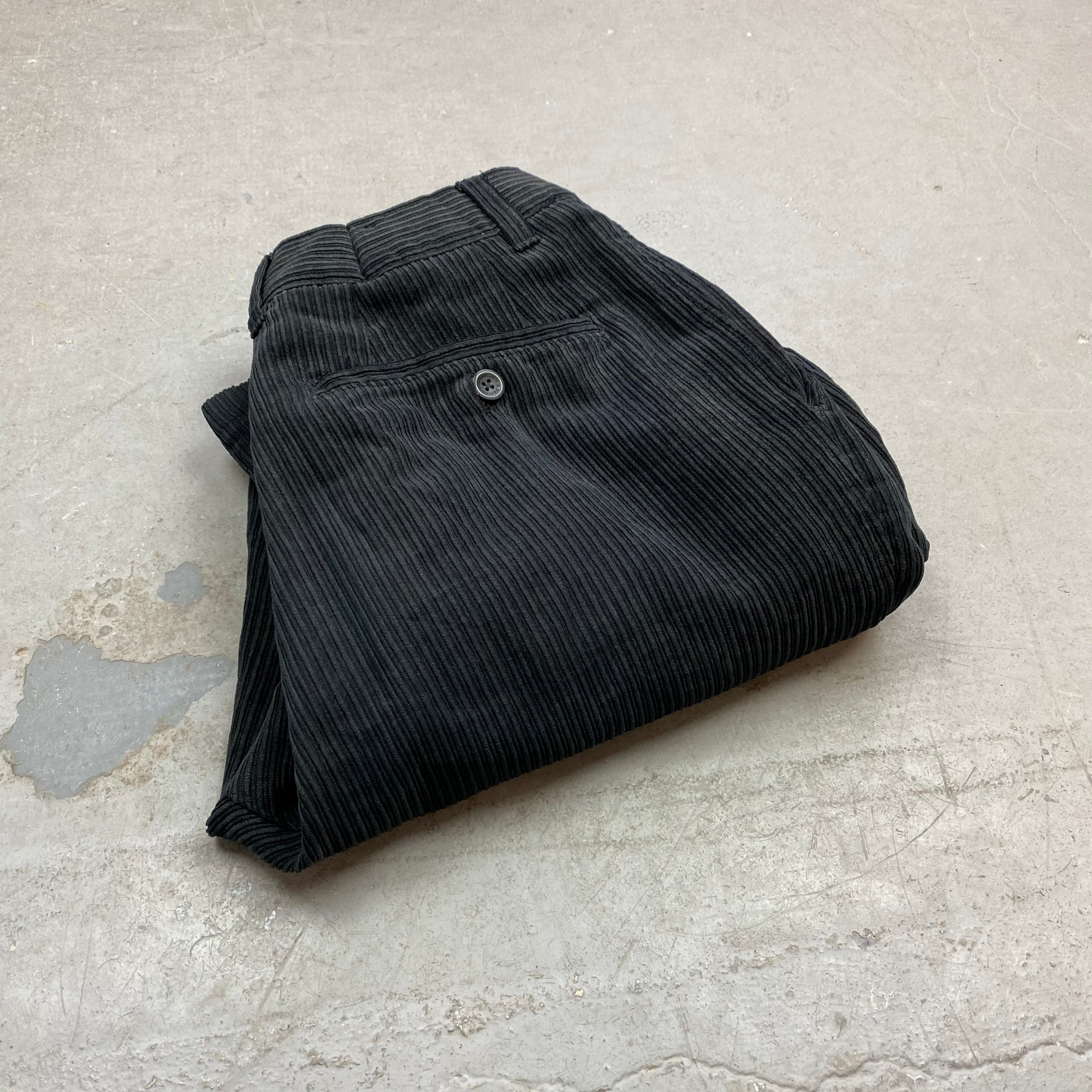 Pleated straight leg corduroy pants