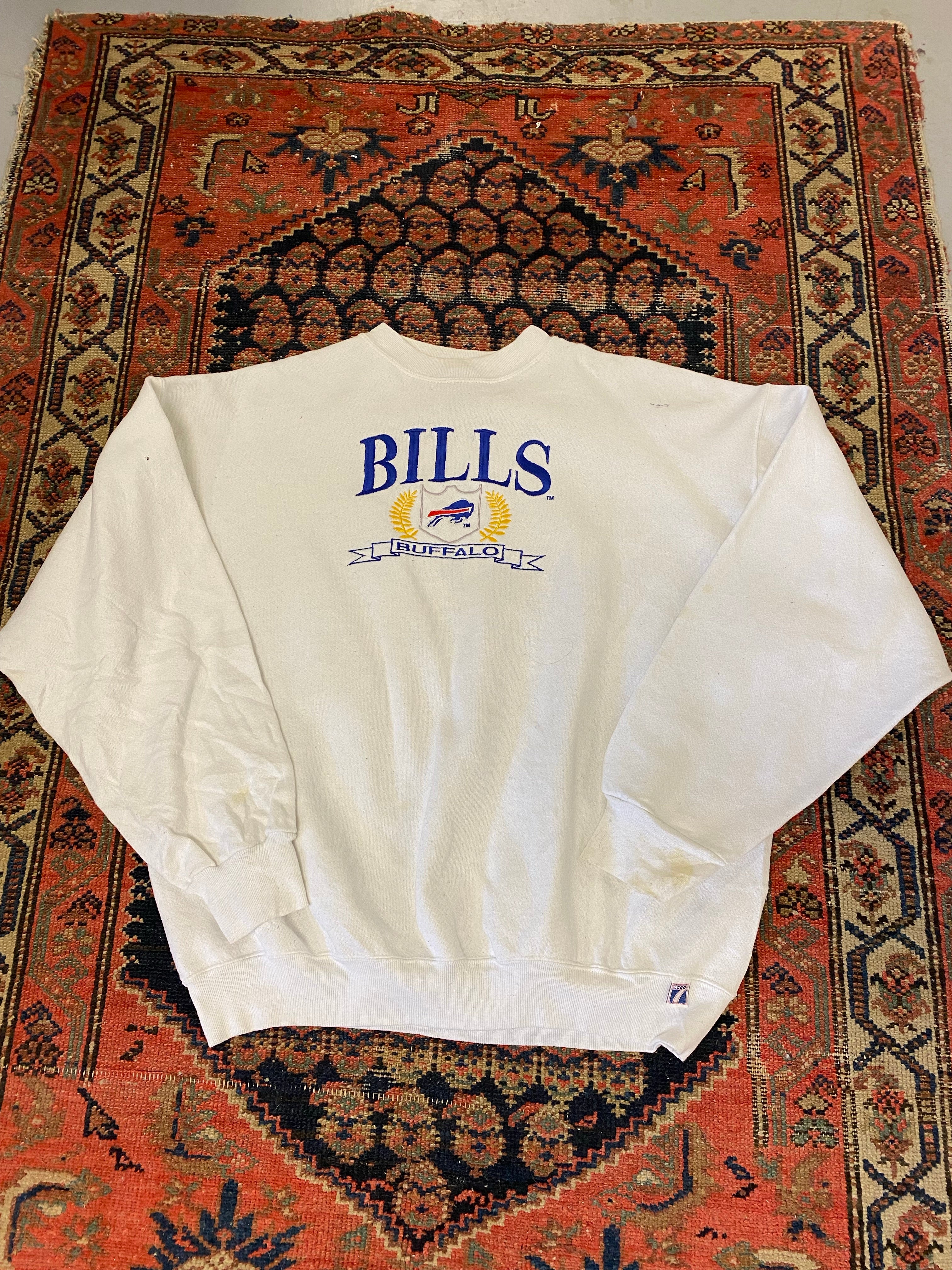 90s Embroidered Buffalo Bills Crewneck - L
