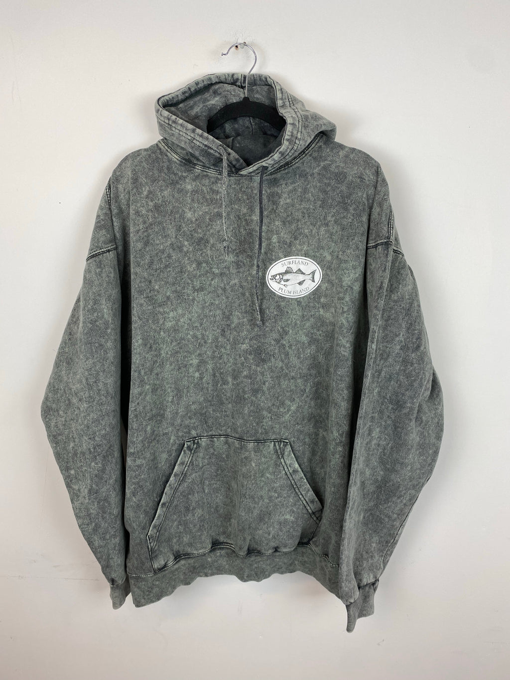Vintage stone wash Plum Island hoodie - L