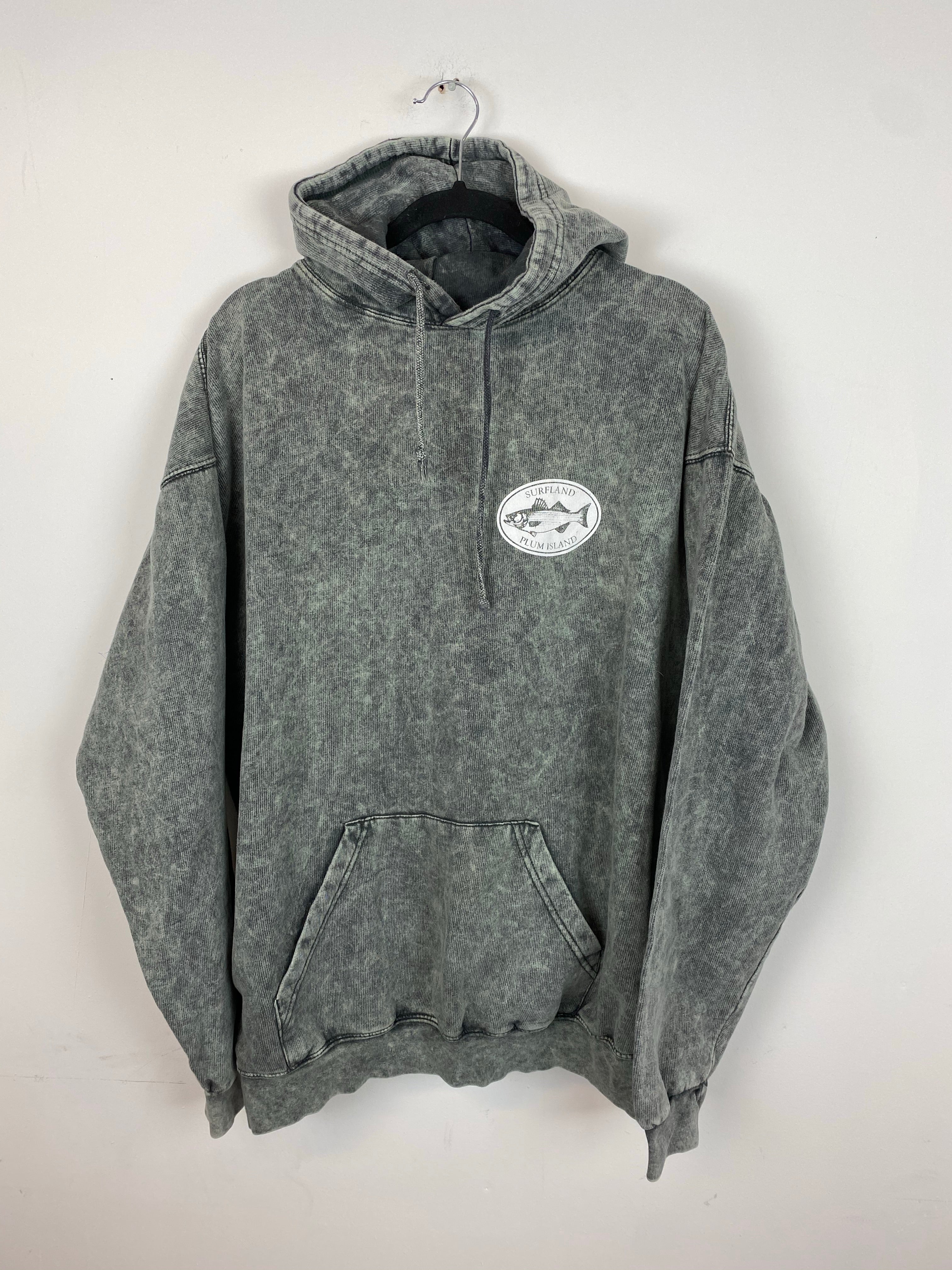 Vintage stone wash Plum Island hoodie - L