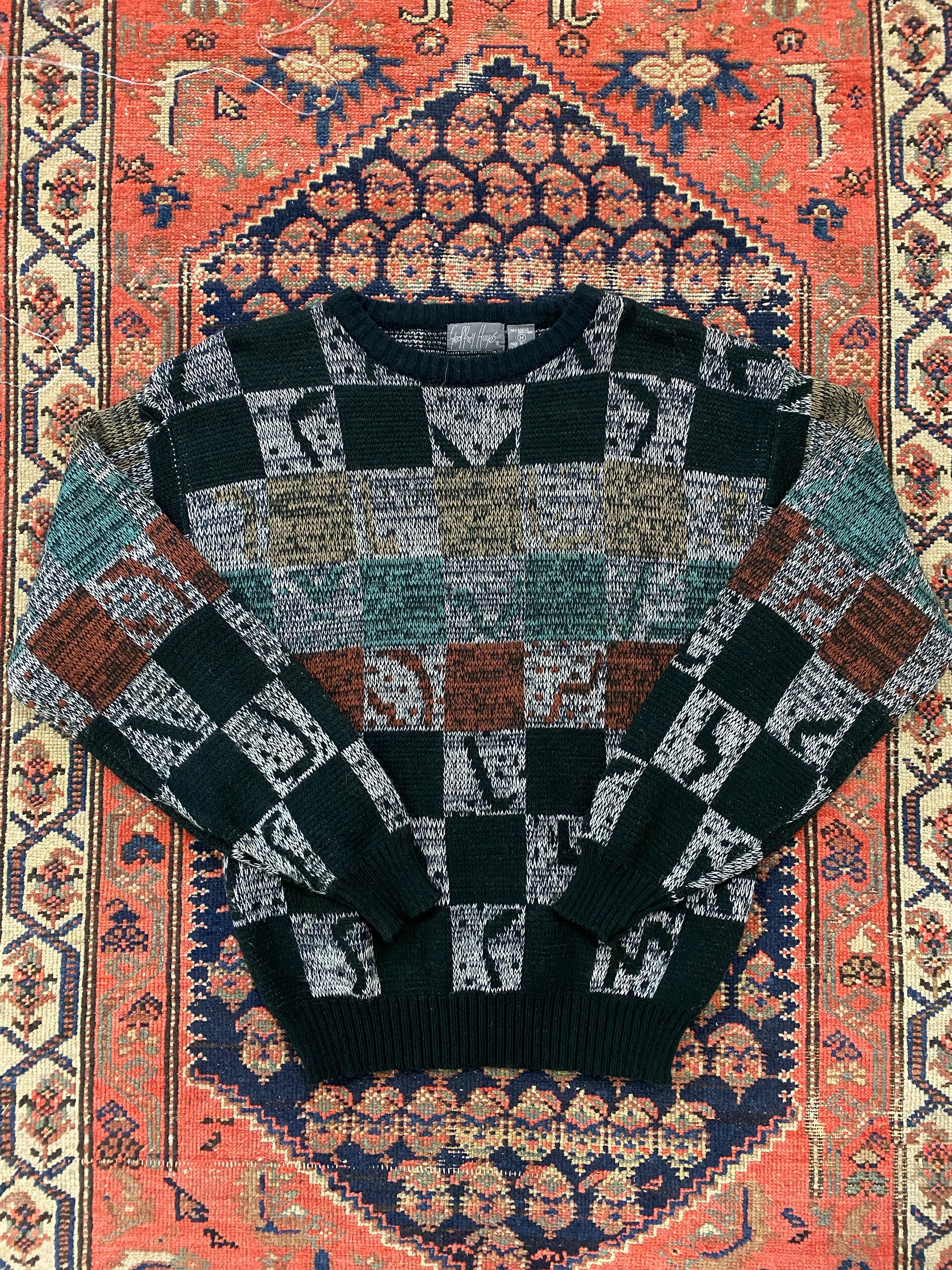 Vintage Patterned Knot Sweater - M/L