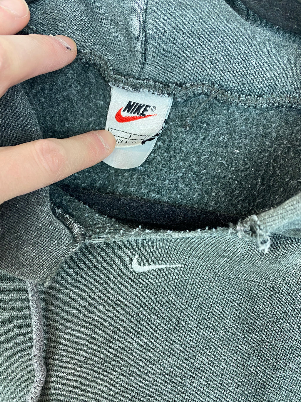 90s Nike Middle check Hoodie