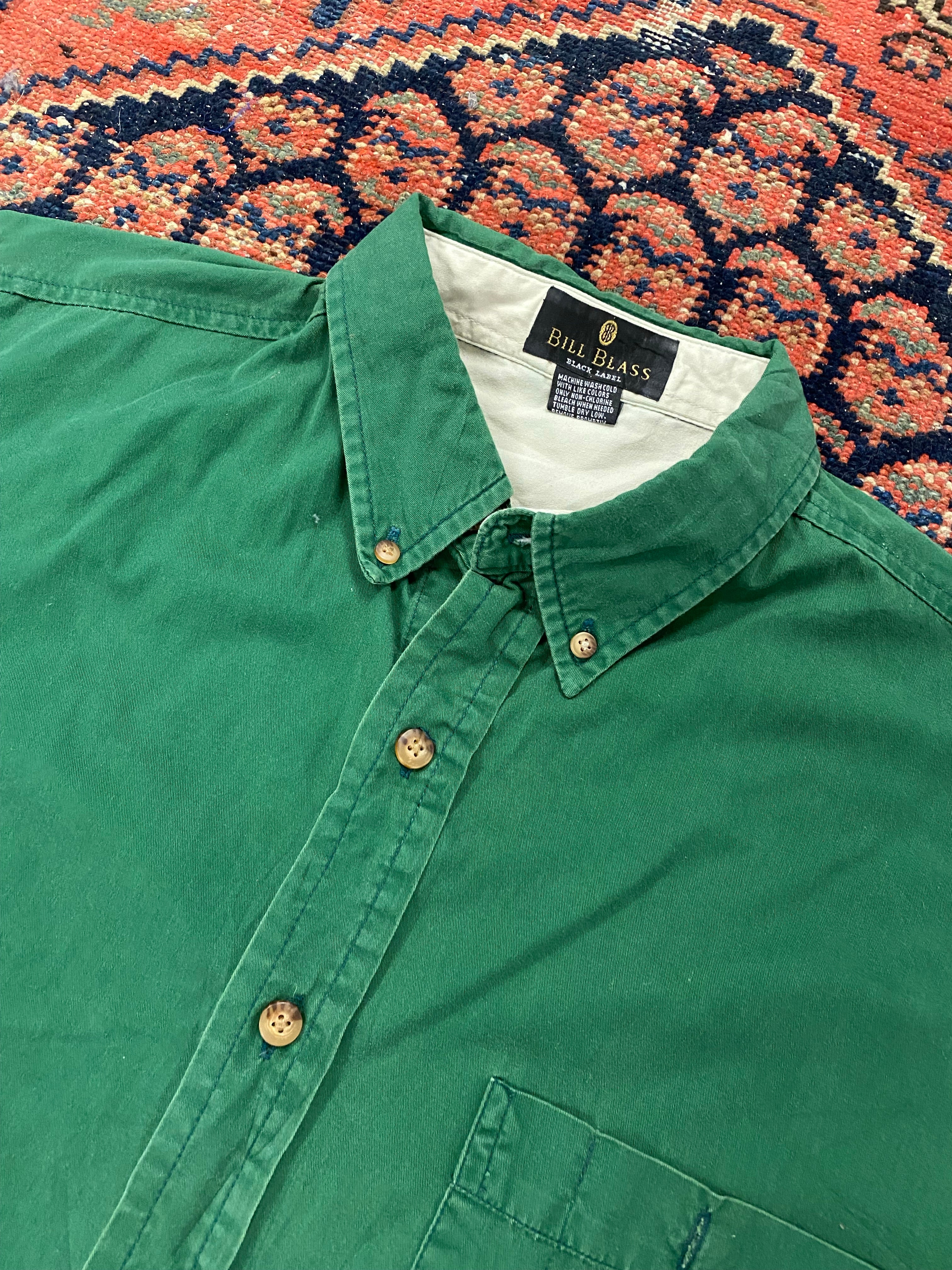 Vintage Green Button Up Shirt - L