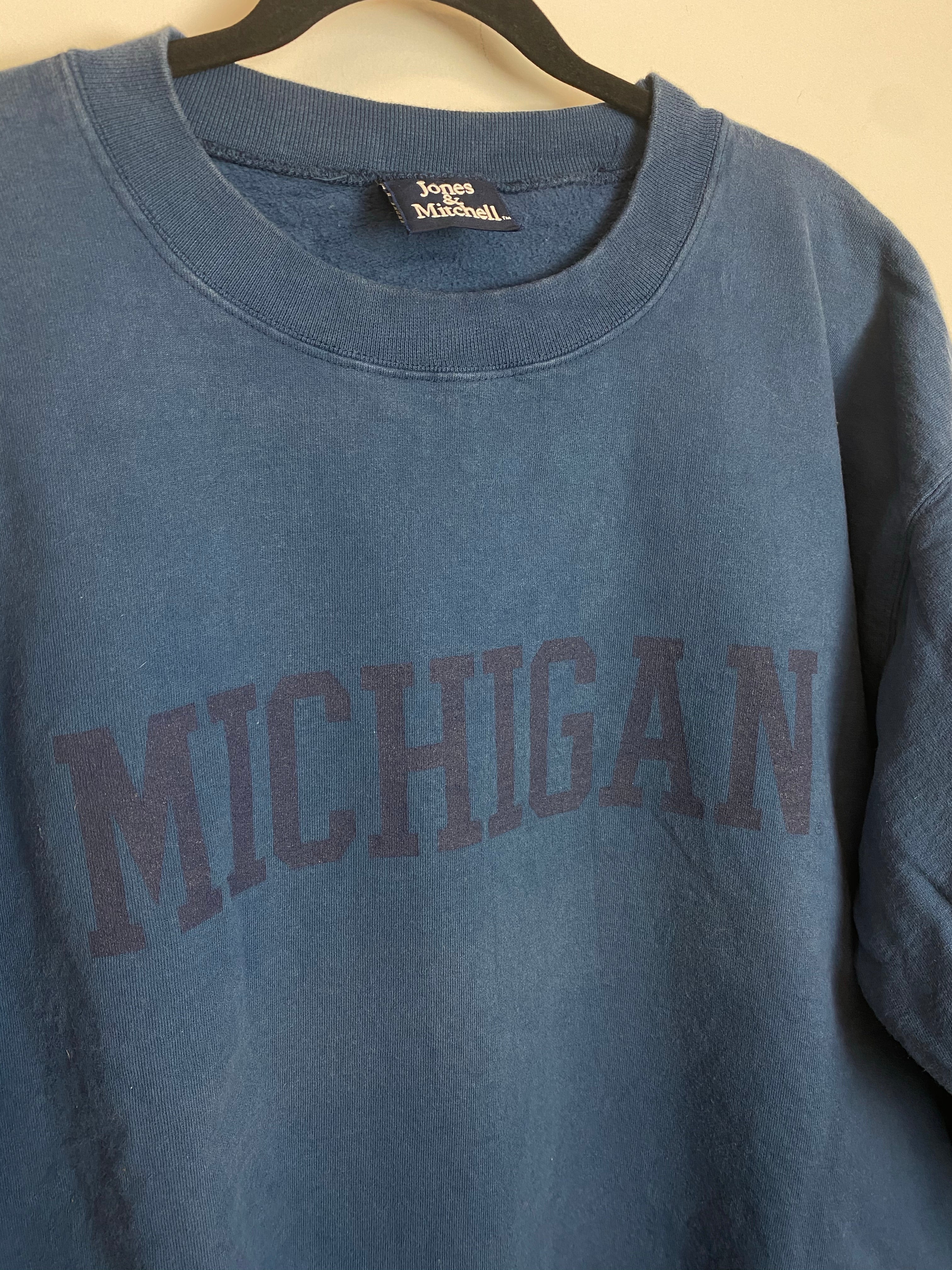 Vintage Heavy Weight Indigo Michigan Crewneck - XL