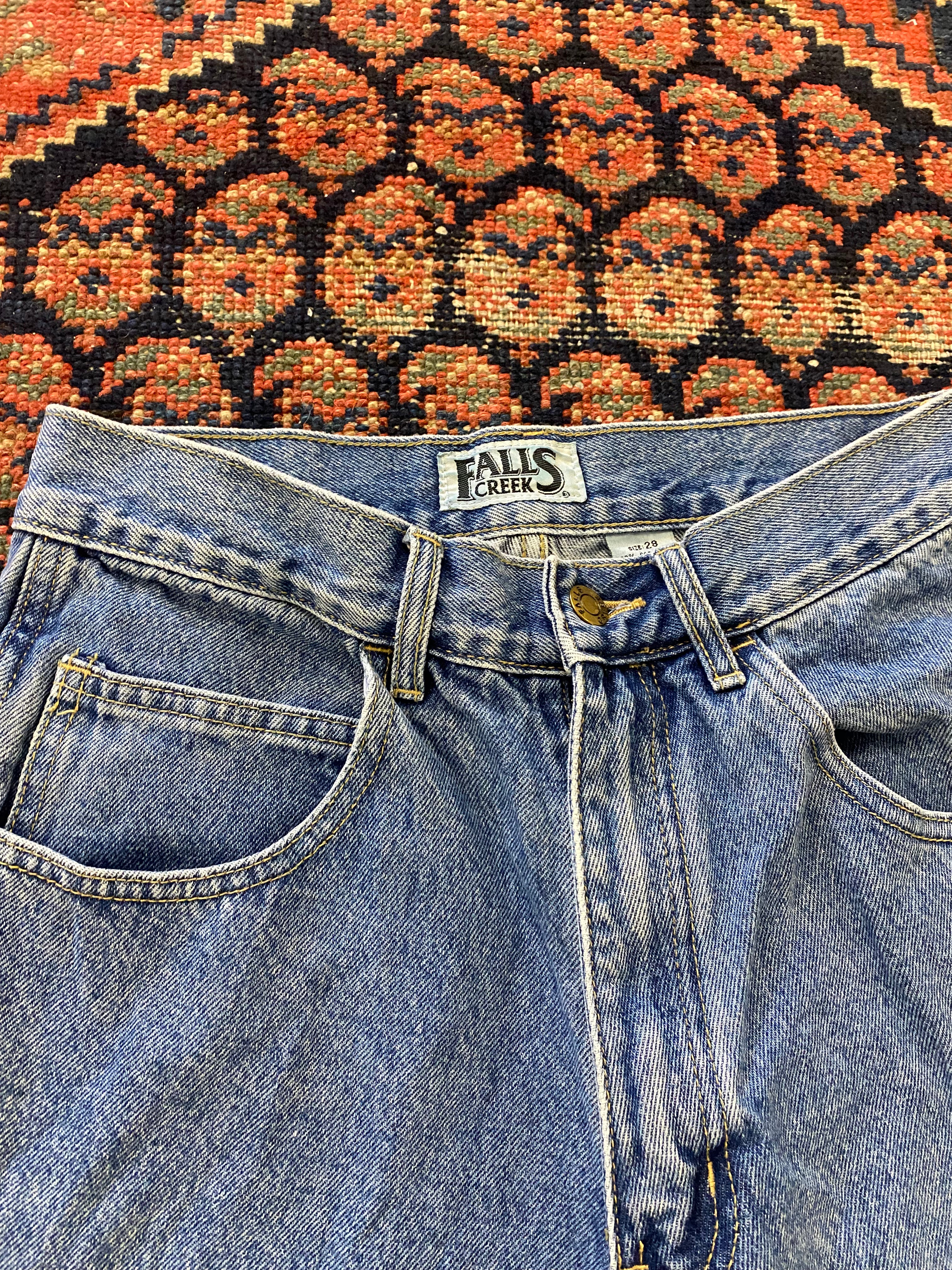 90s High Waisted Cargo Denim Shorts - 28IN/W