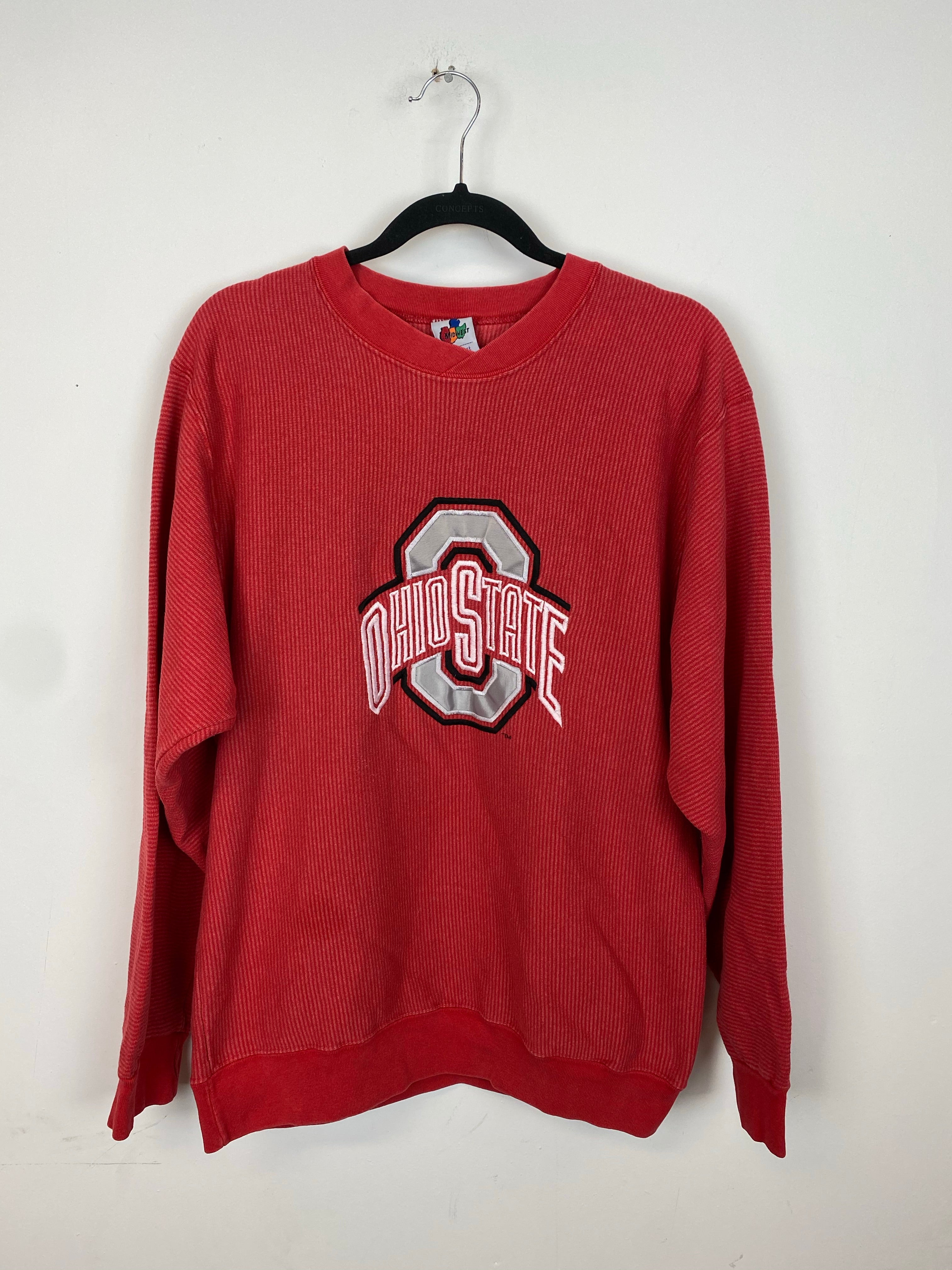 90s Ohio state striped crewneck - S/M