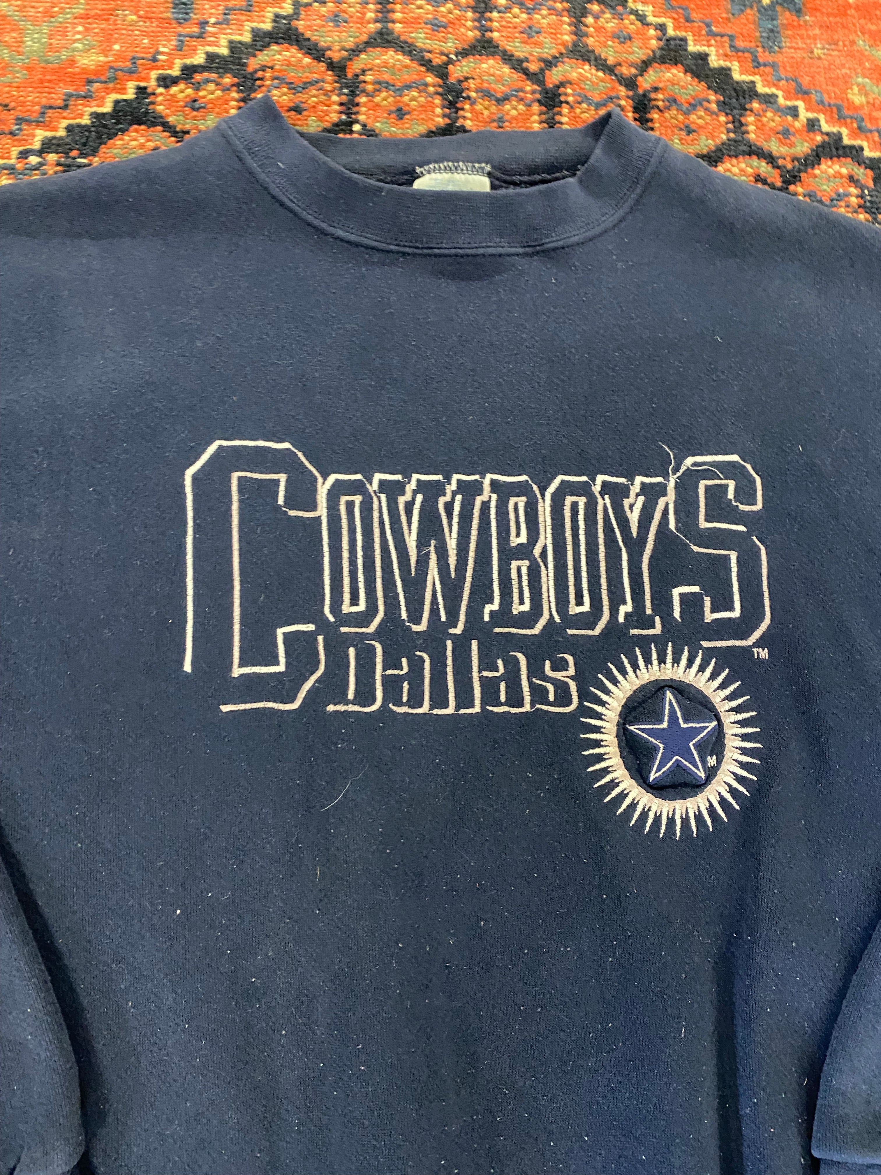 Vintage Embroidered Cowboys Crewneck - L/XL