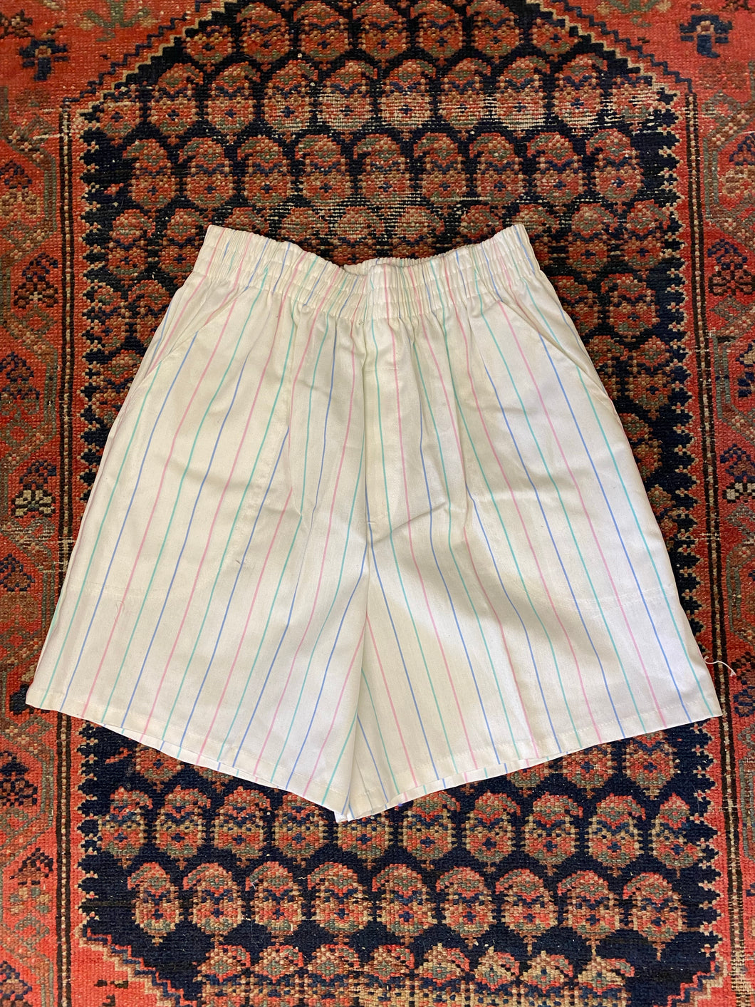 Vintage Striped Cotton Shorts - 25