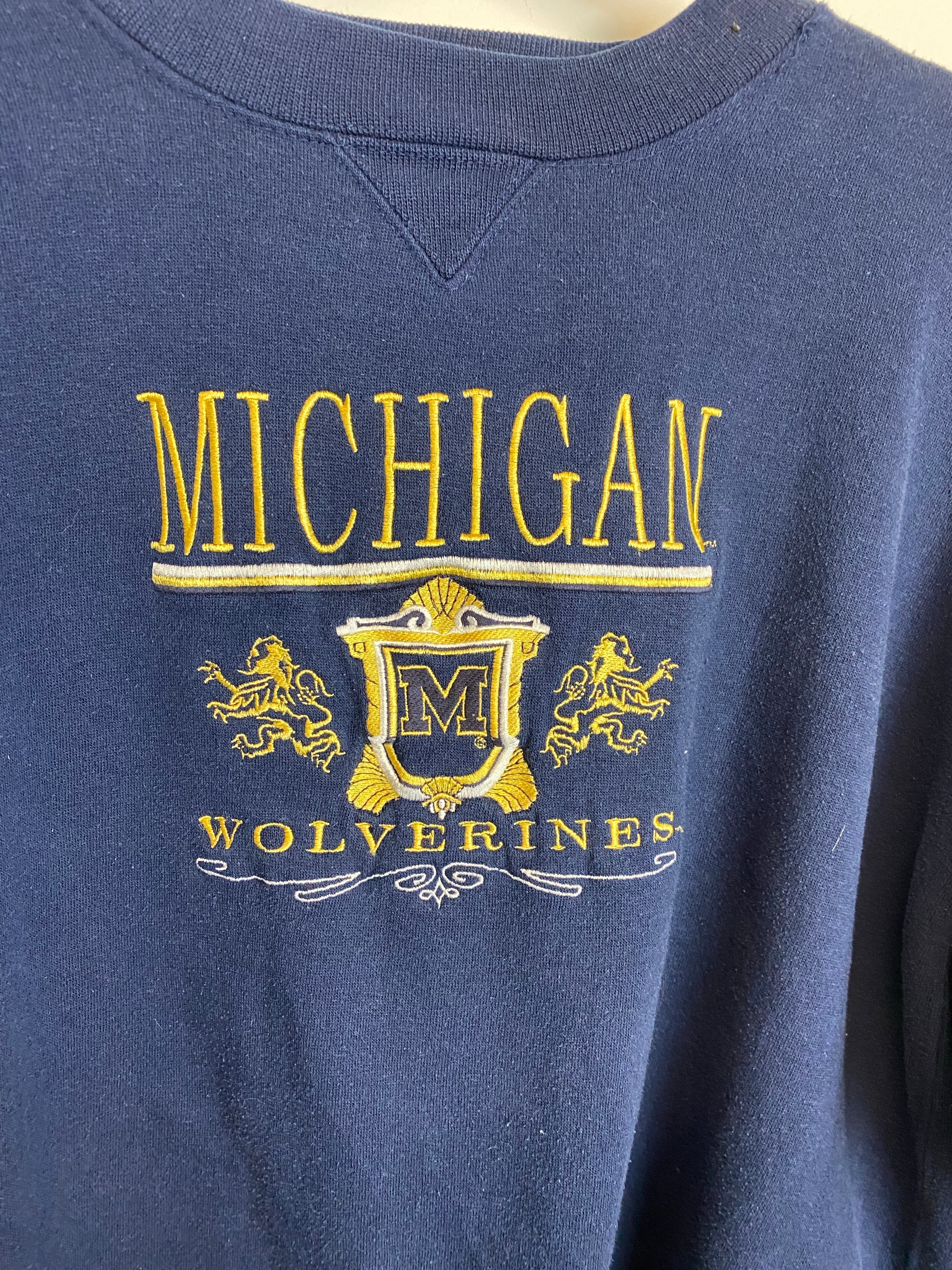 Vintage Embroidered Michigan Crewneck - M