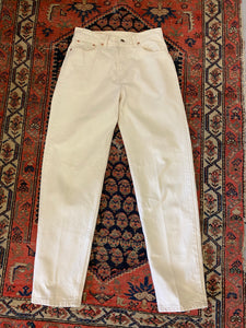 Vintage Off White High Waisted Levis Denim Jeans - 28in