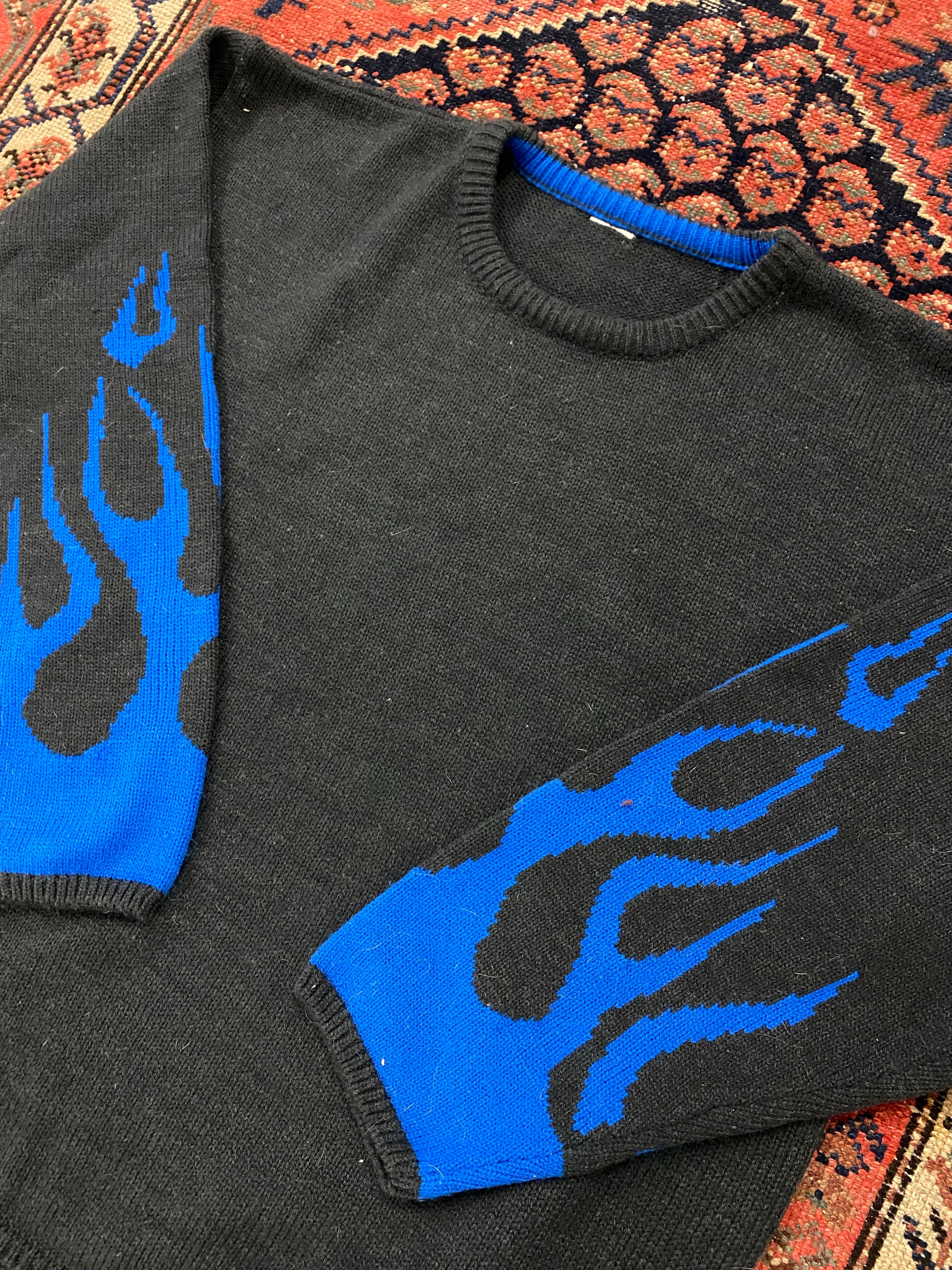 Vintage Flames Knit Sweater - XL