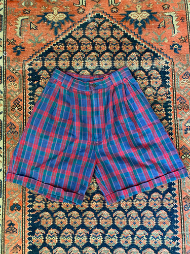 90s American Eagle Plaid Shorts - 24in