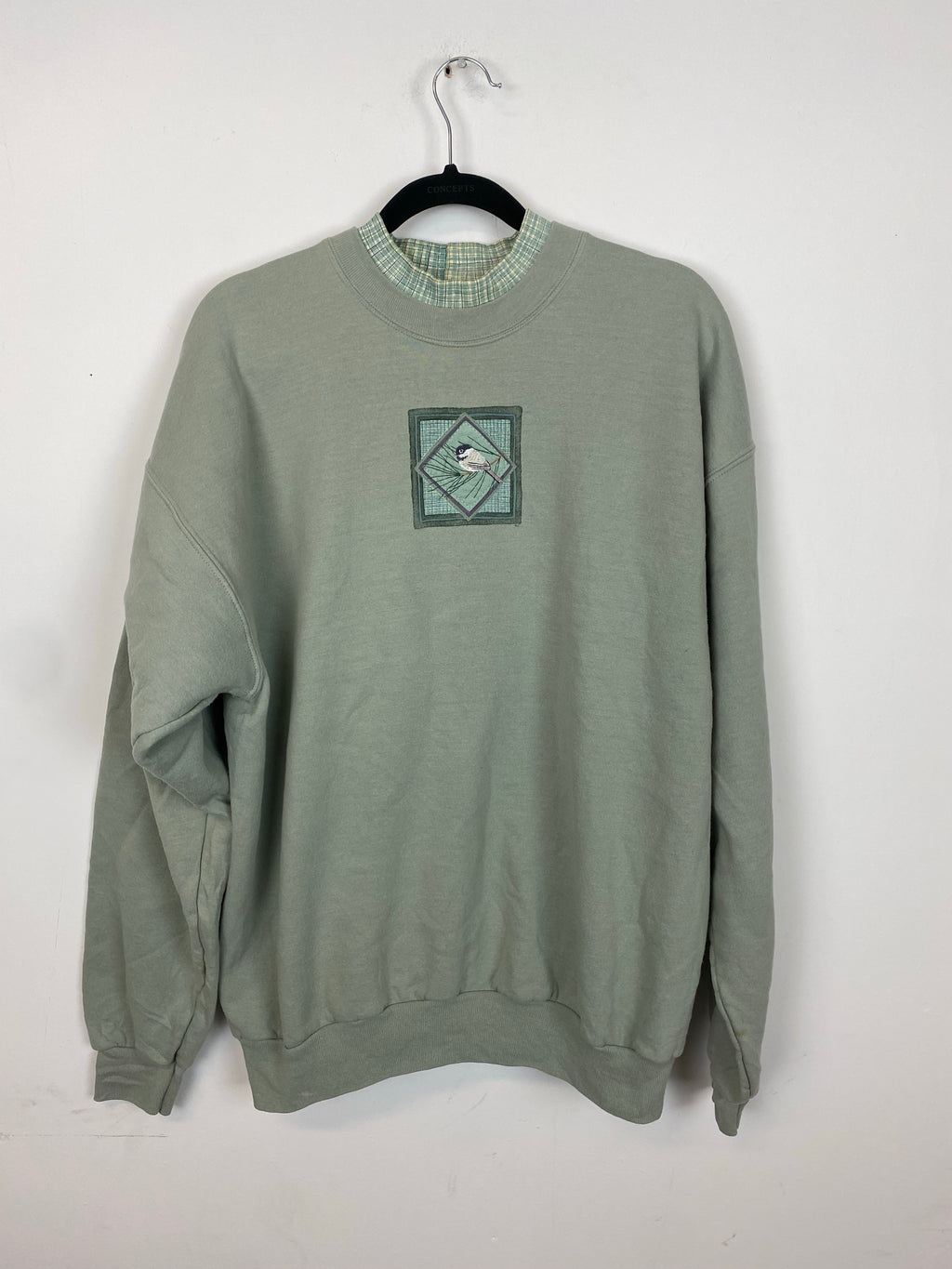 Vintage embroidered bird crewneck - L
