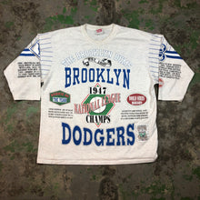 Load image into Gallery viewer, 90s dodgers quarter sleeve t-shirt