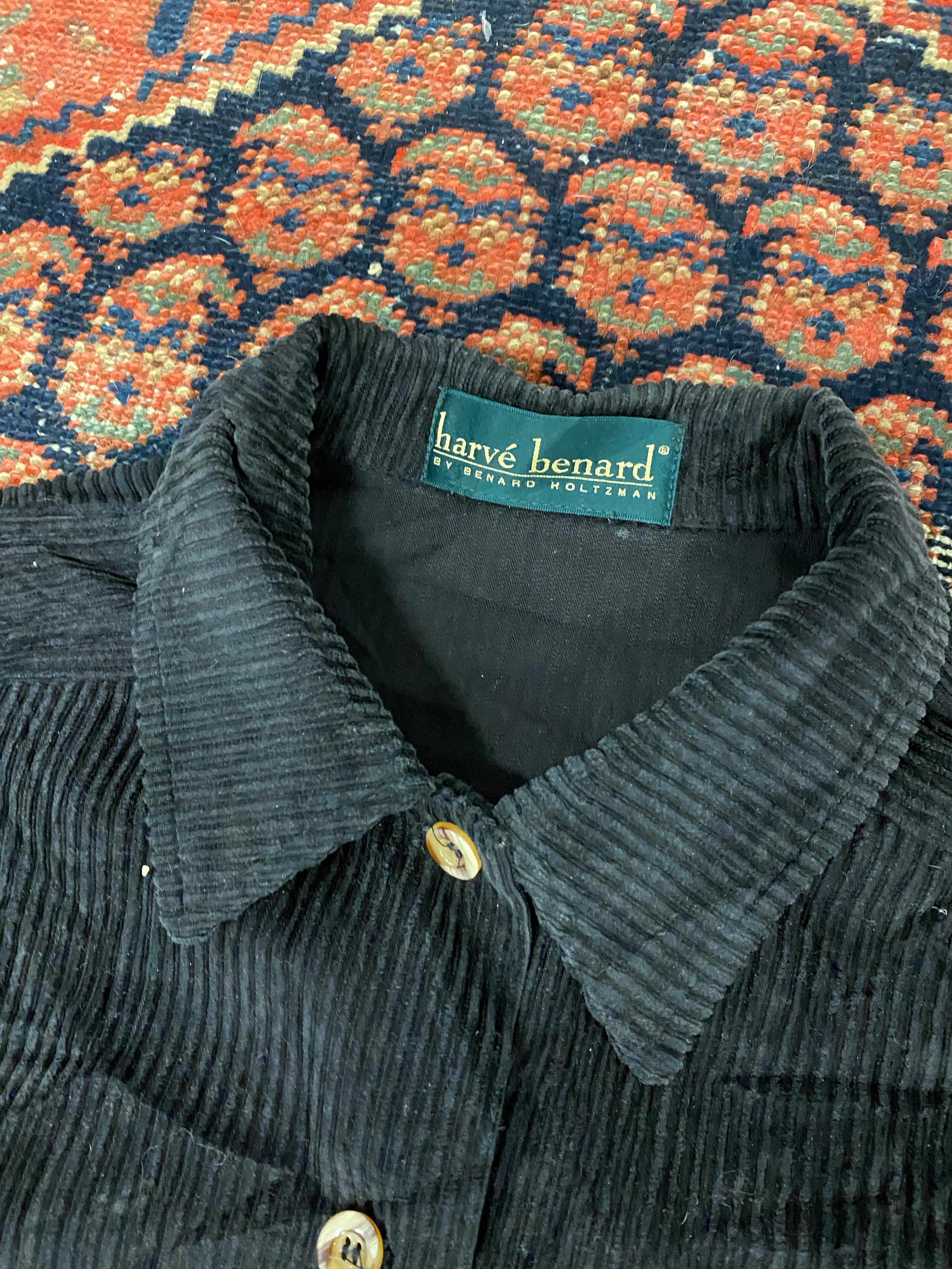 Vintage Black thick Corduroy Button Up - M