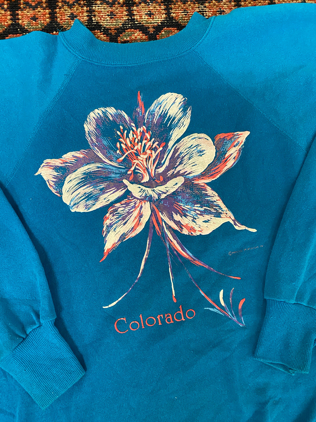 Vintage Raglan Flower Crewneck - M