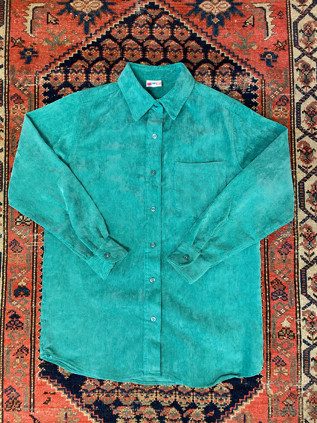 90s Corduroy Button Up Shirt - M