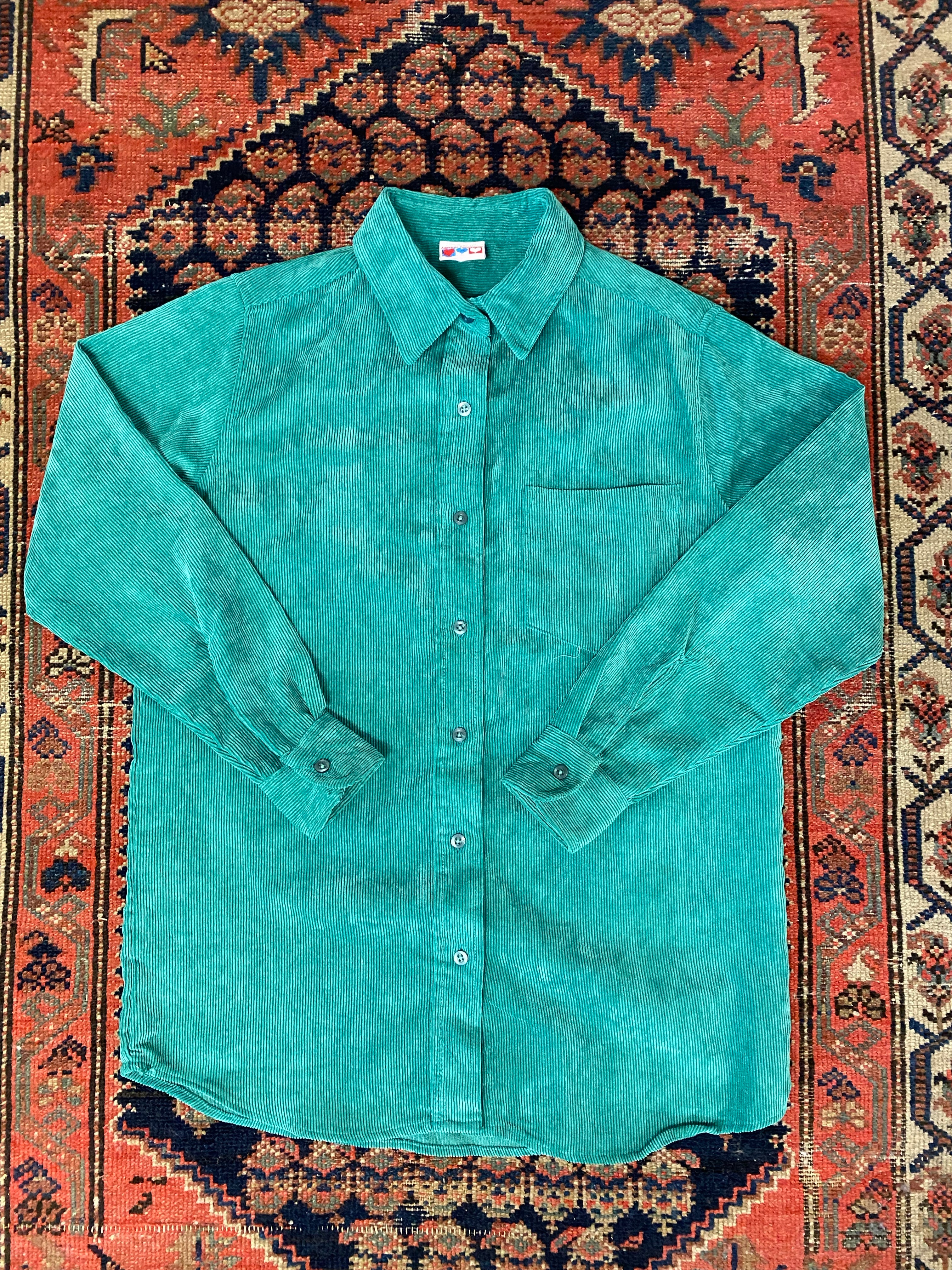 90s Corduroy Button Up Shirt - M