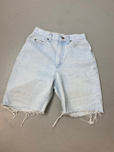 90s Light Wash Lee Frayed Denim Shorts - 26in