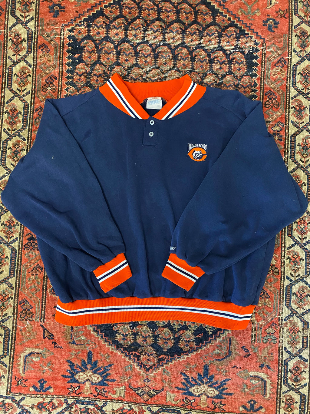 Vintage Chicago Bears Henley Crewneck - M