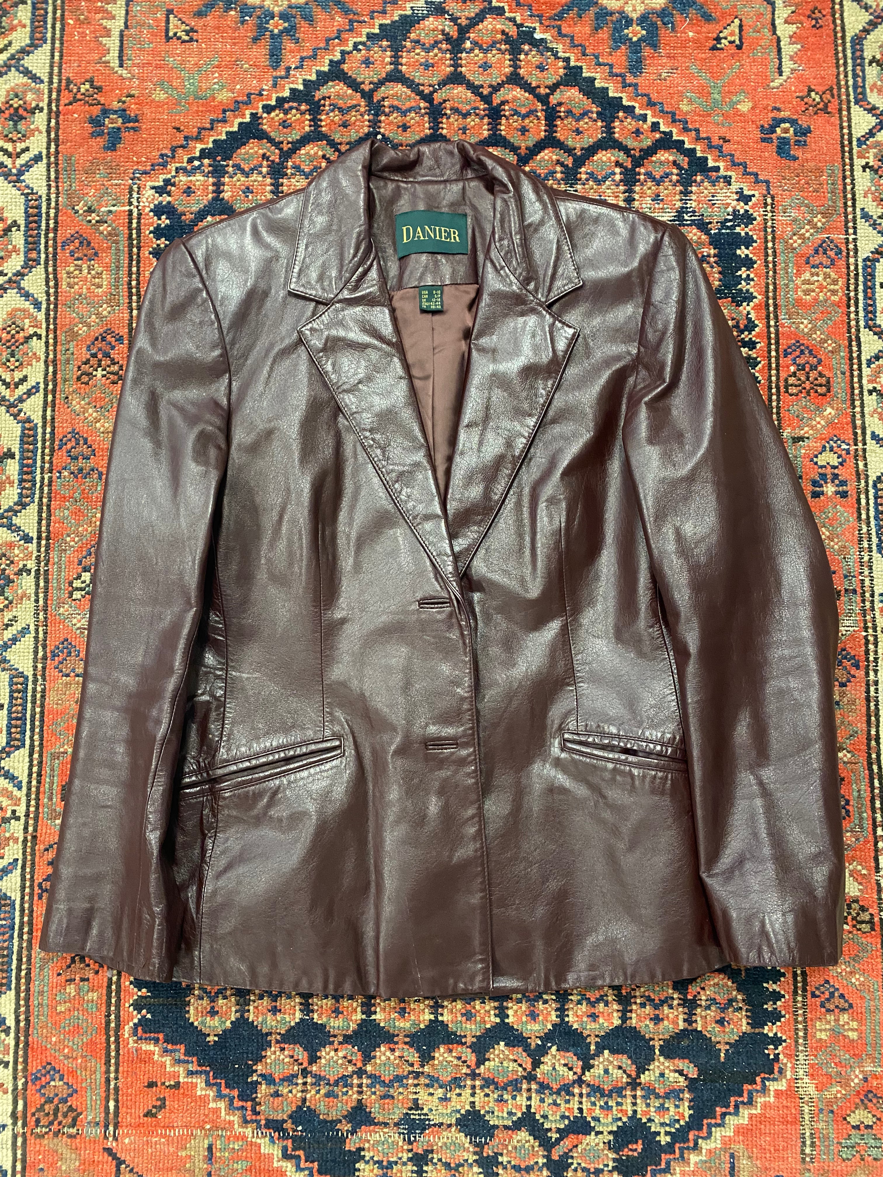 Vintage Burgundy Leather Danier Jacket - WMNS - S