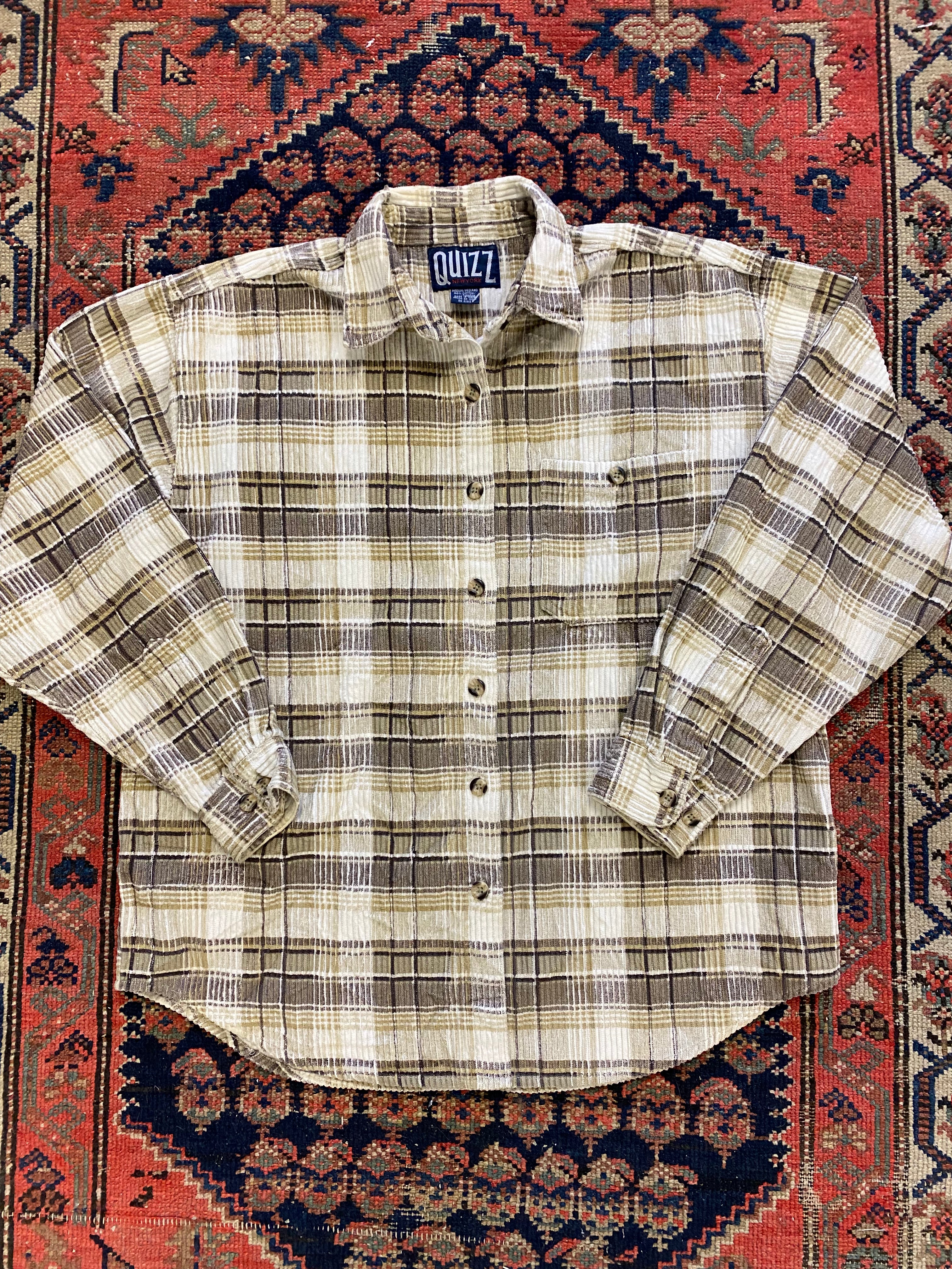 Vintage Thin corduroy button up shirt - M