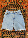 Vintage High Waist Rider Frayed Denim Shorts - 28in
