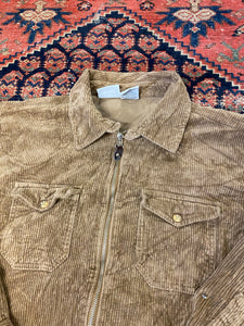 Vintage Brown Corduroy FullZip Shirt - M