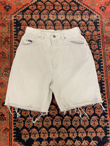 Vintage High Waisted Lee Frayed Denim Shorts - 26in