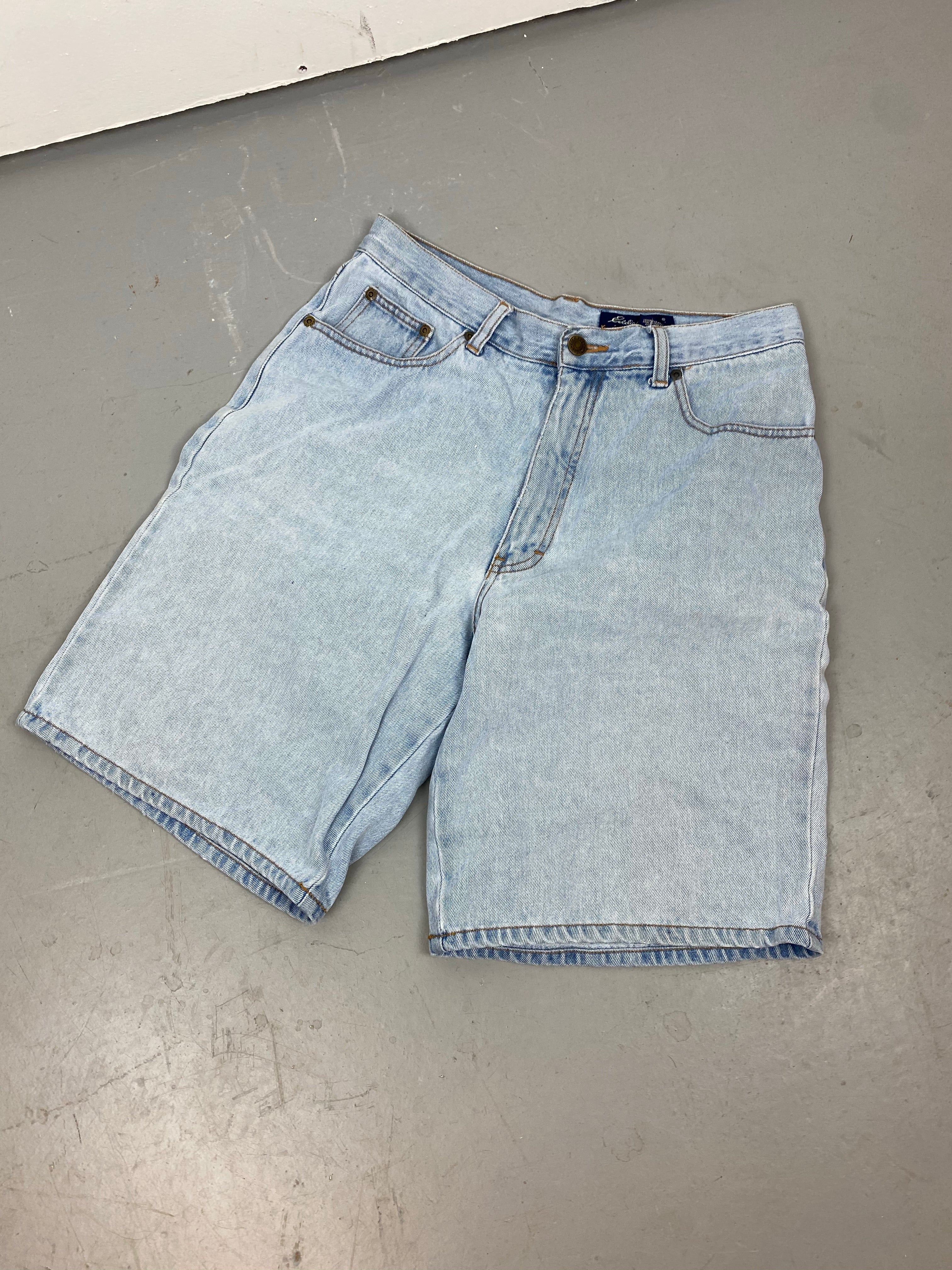 90s Eddie Bauer high waisted denim shorts - 31in