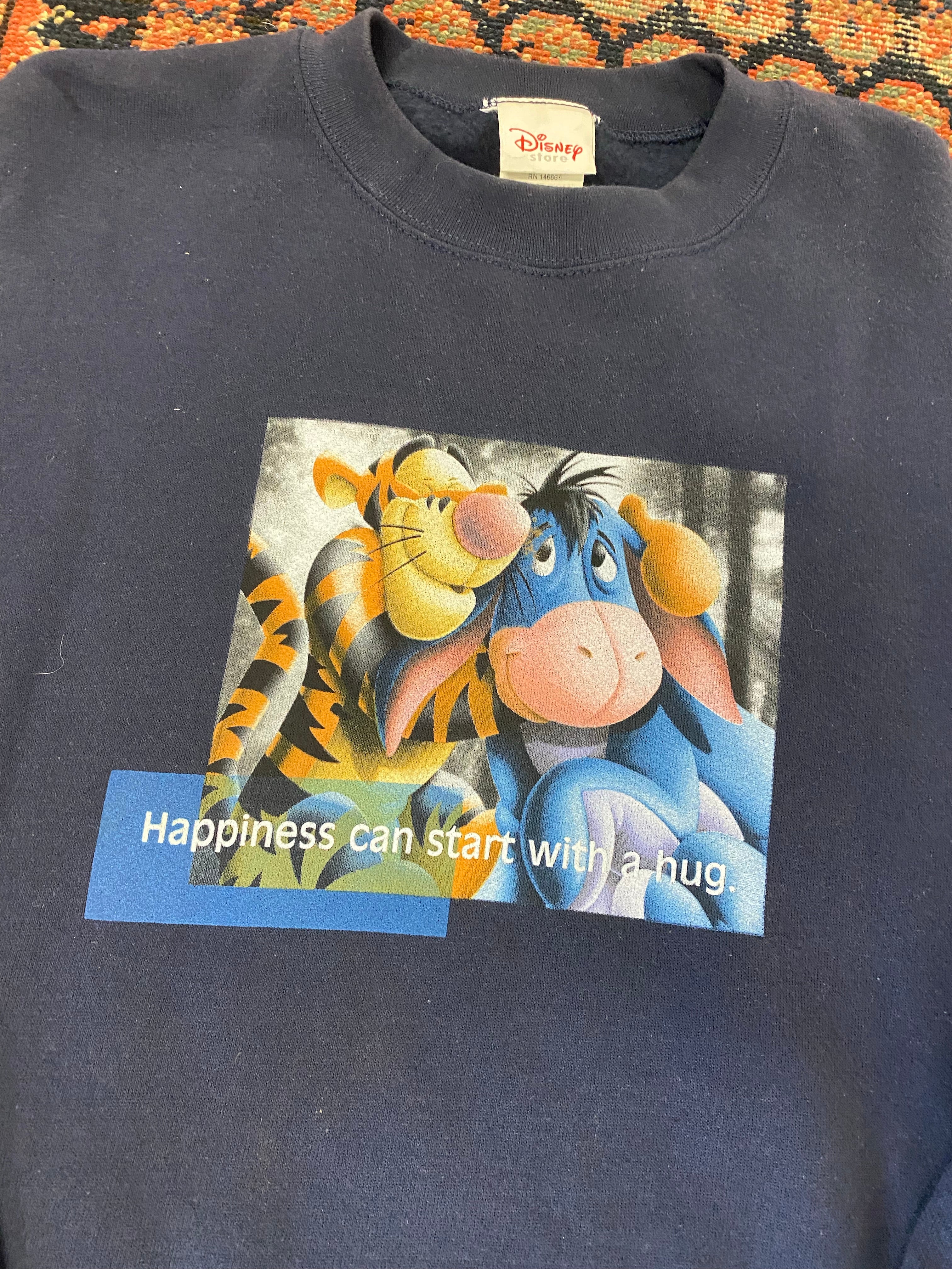 90s ‘Happiness Starts With A Hug’ Disney Crewneck - L