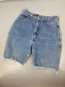90s High Waisted Frayed Denim Shorts - 30in