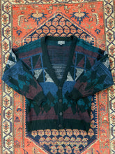 Load image into Gallery viewer, 90s Patterned Knit Cardigan - L