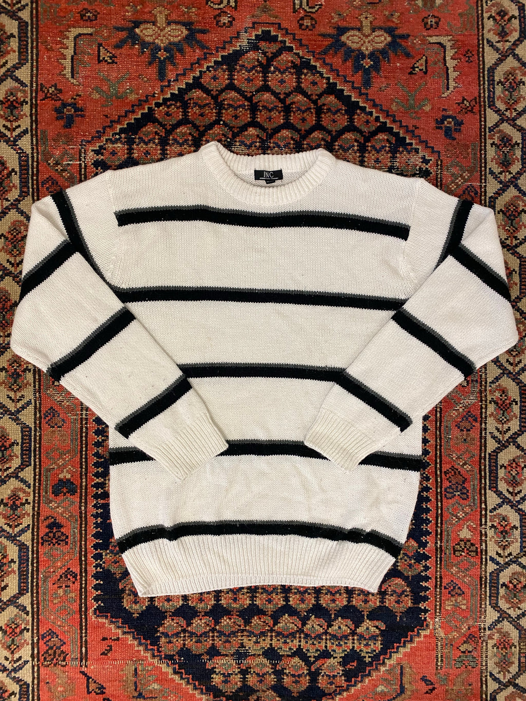 Vintage Striped Knit Sweater - M