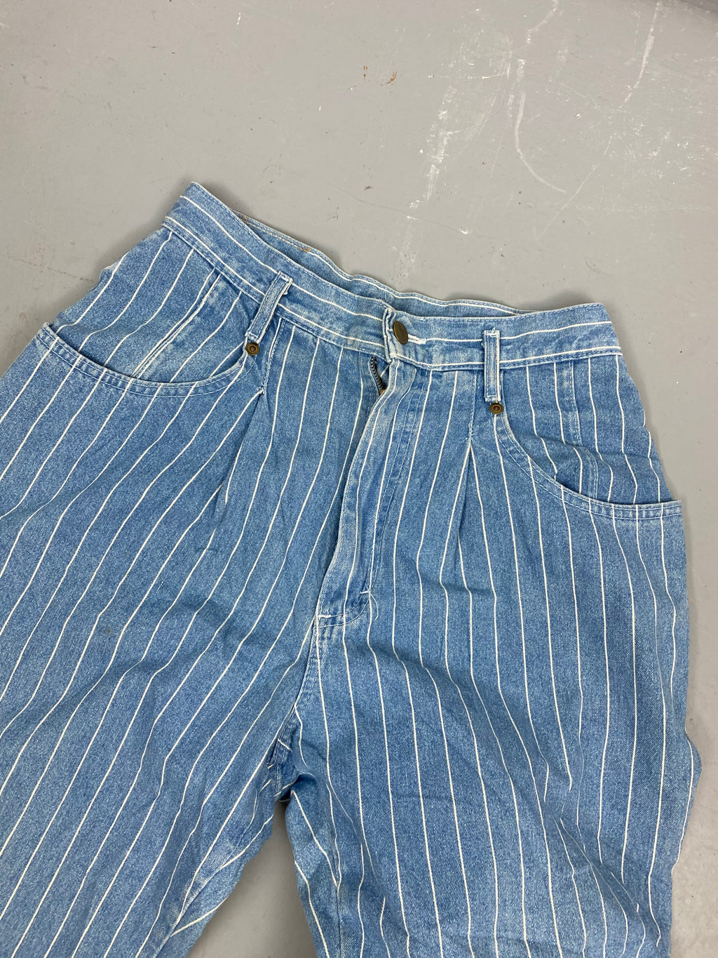 90s LL Bean high waisted striped denim
