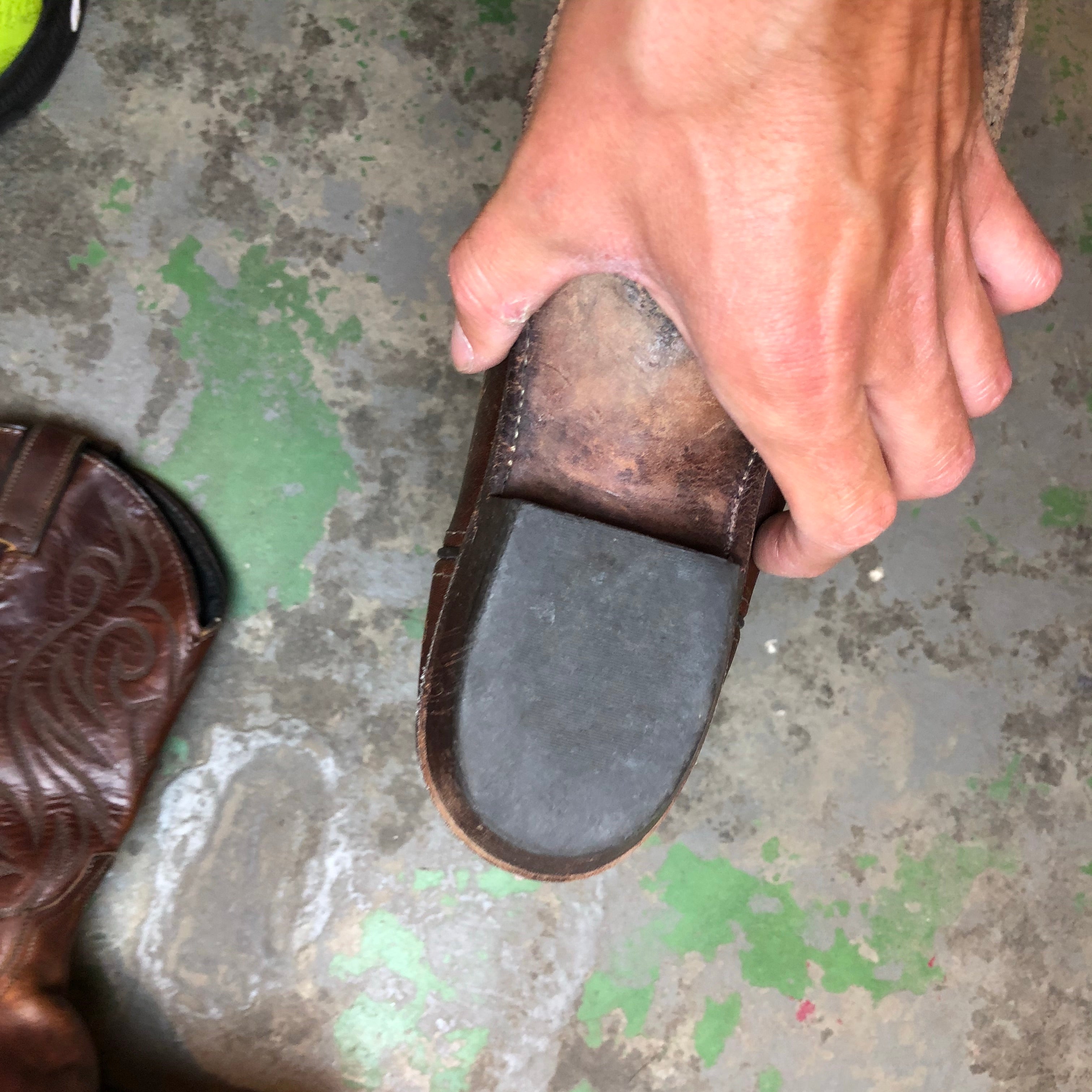 Brown cowboy boots