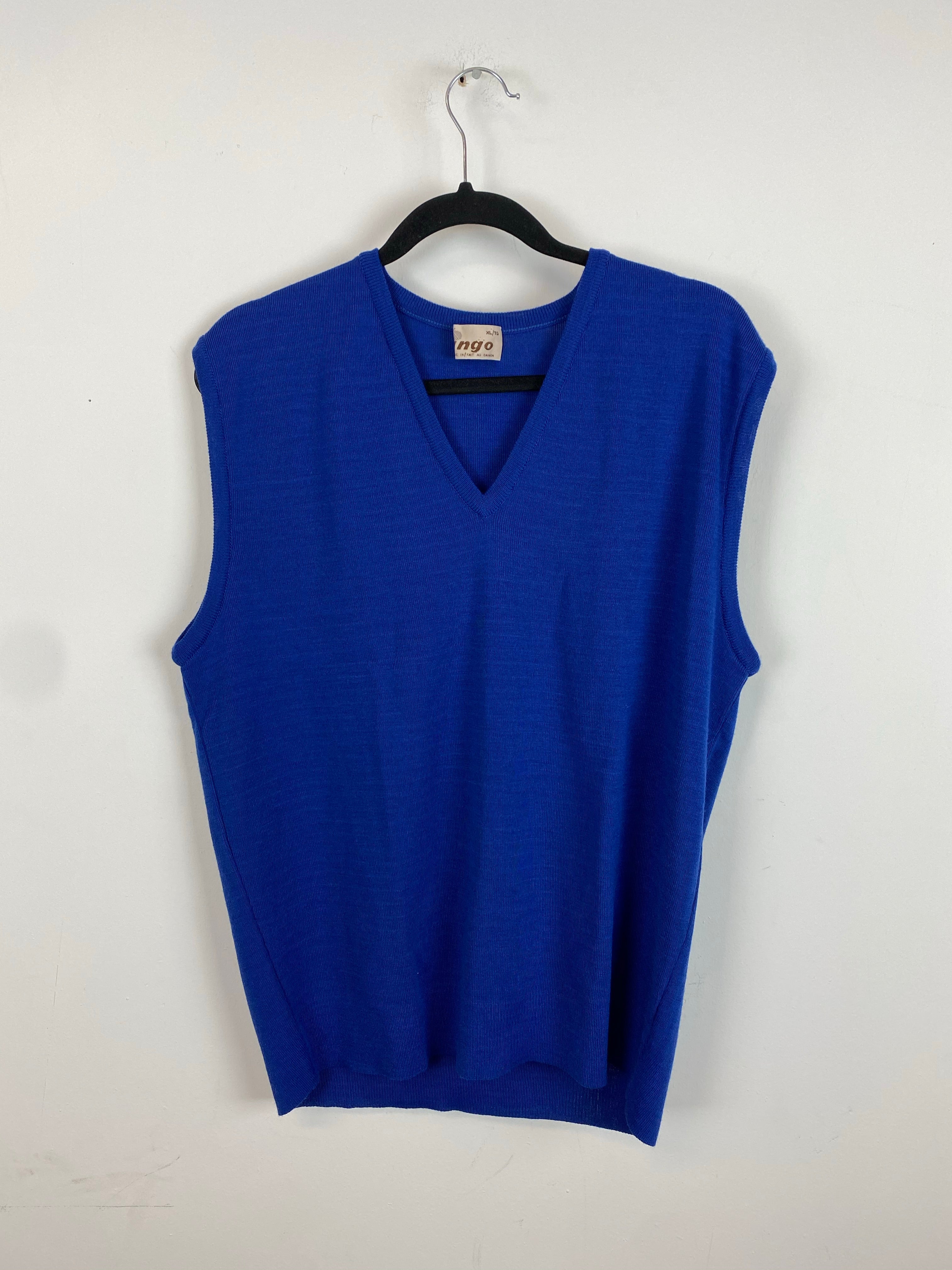 90s blue vest - m