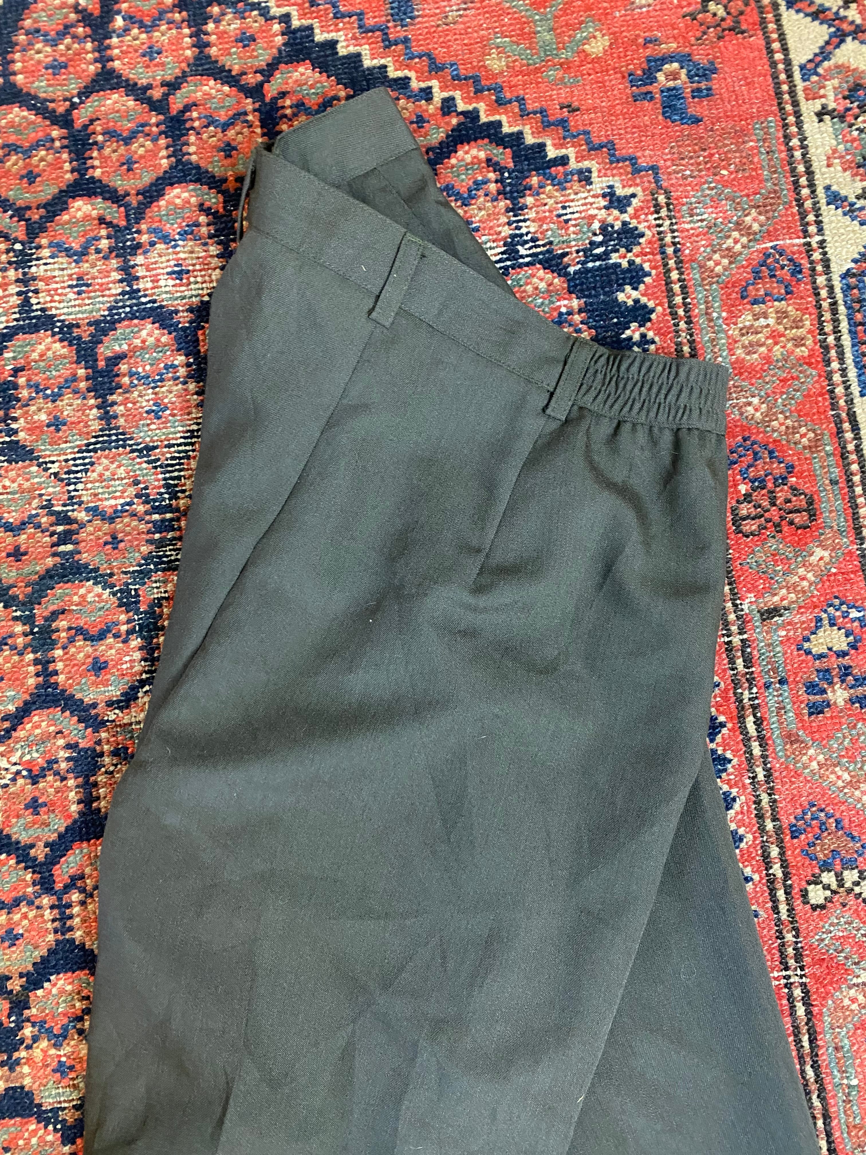 Vintage Green Pleated Trousers - 29in