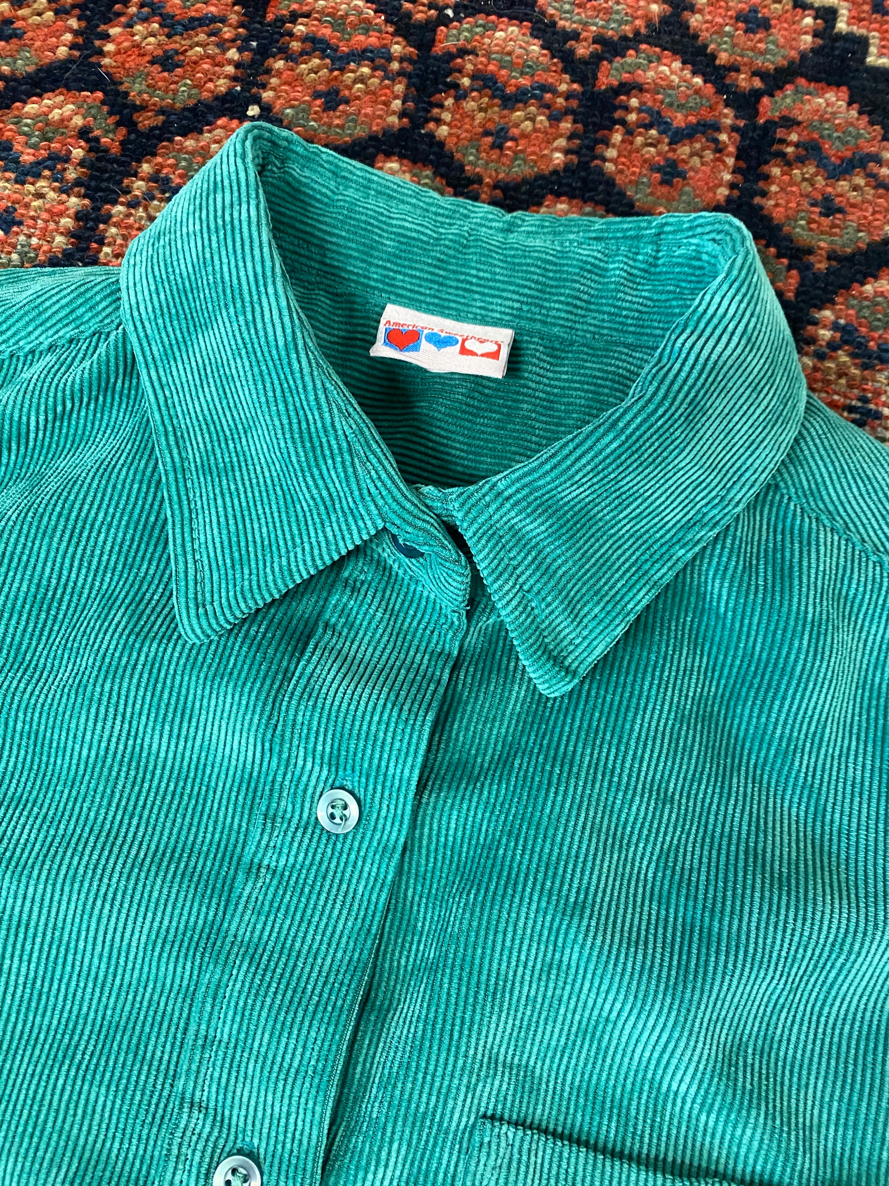 90s Corduroy Button Up Shirt - M