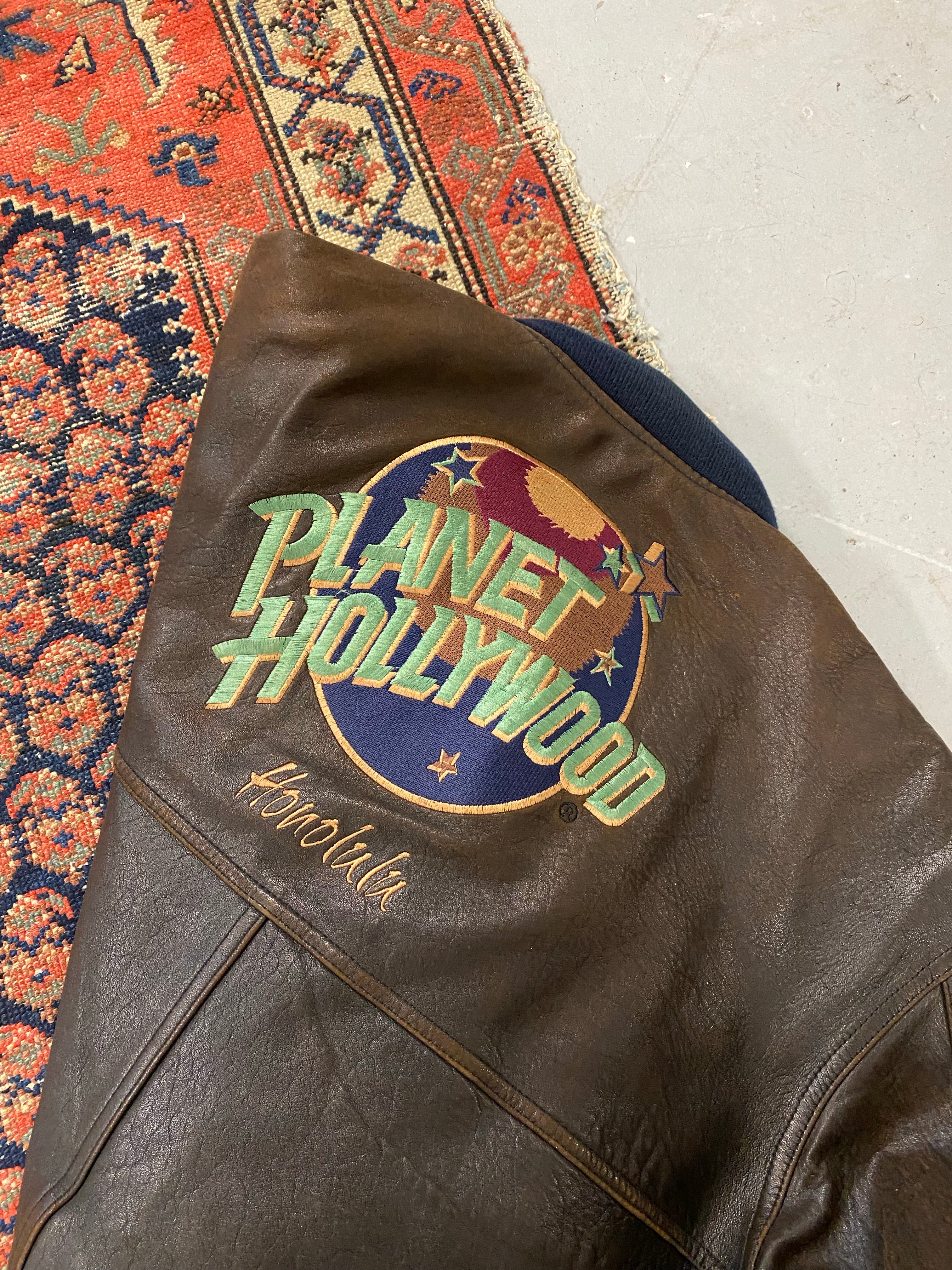 90s Reversible Planet Hollywood Leather Jacket - M – Luster and Oak