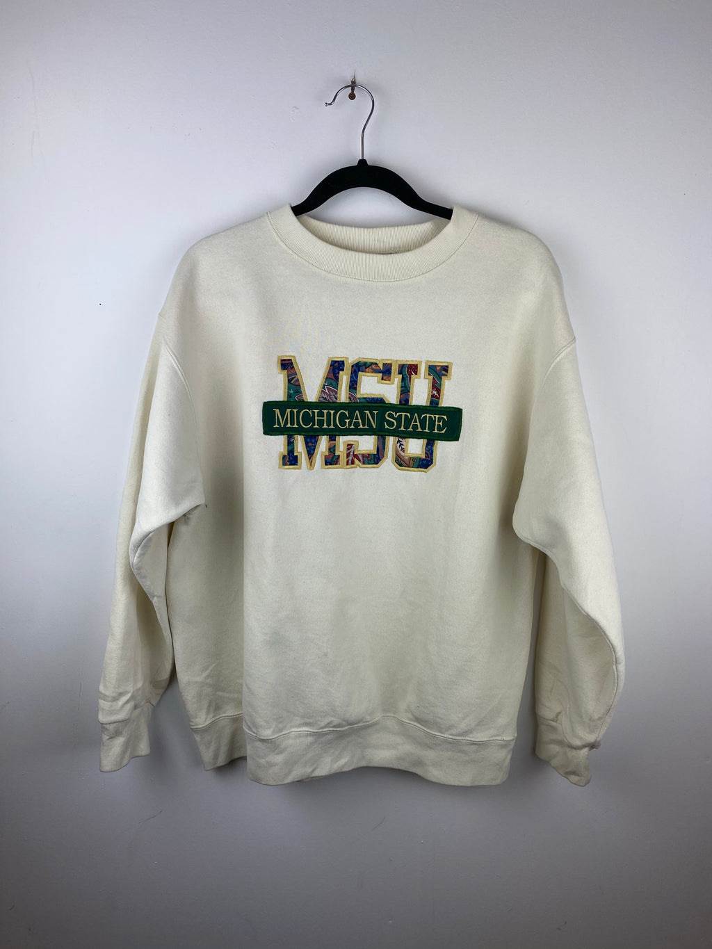 Embroidered Michigan State crewneck
