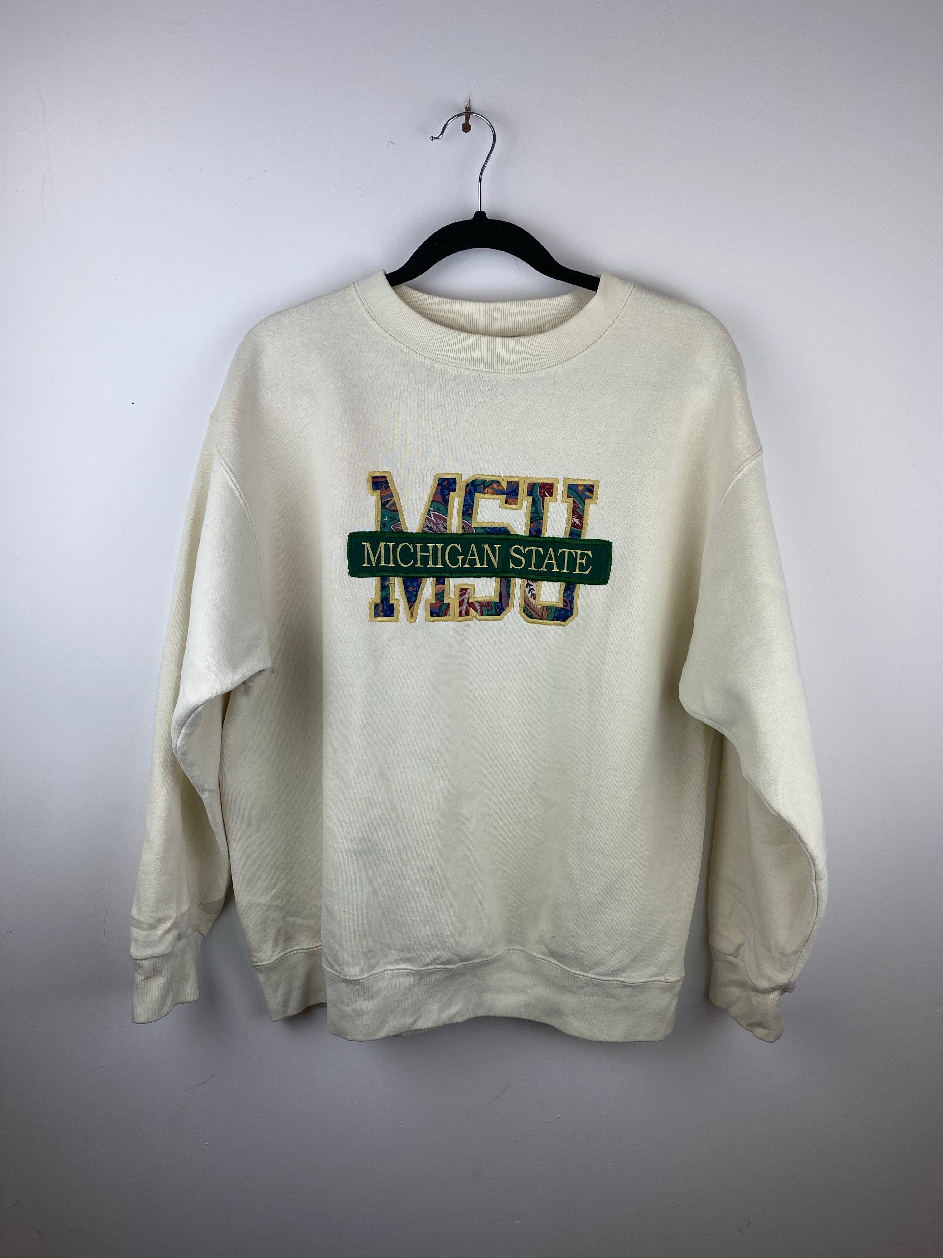 Embroidered Michigan State crewneck