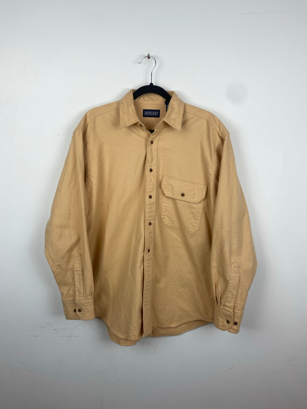 Beige cotton button up