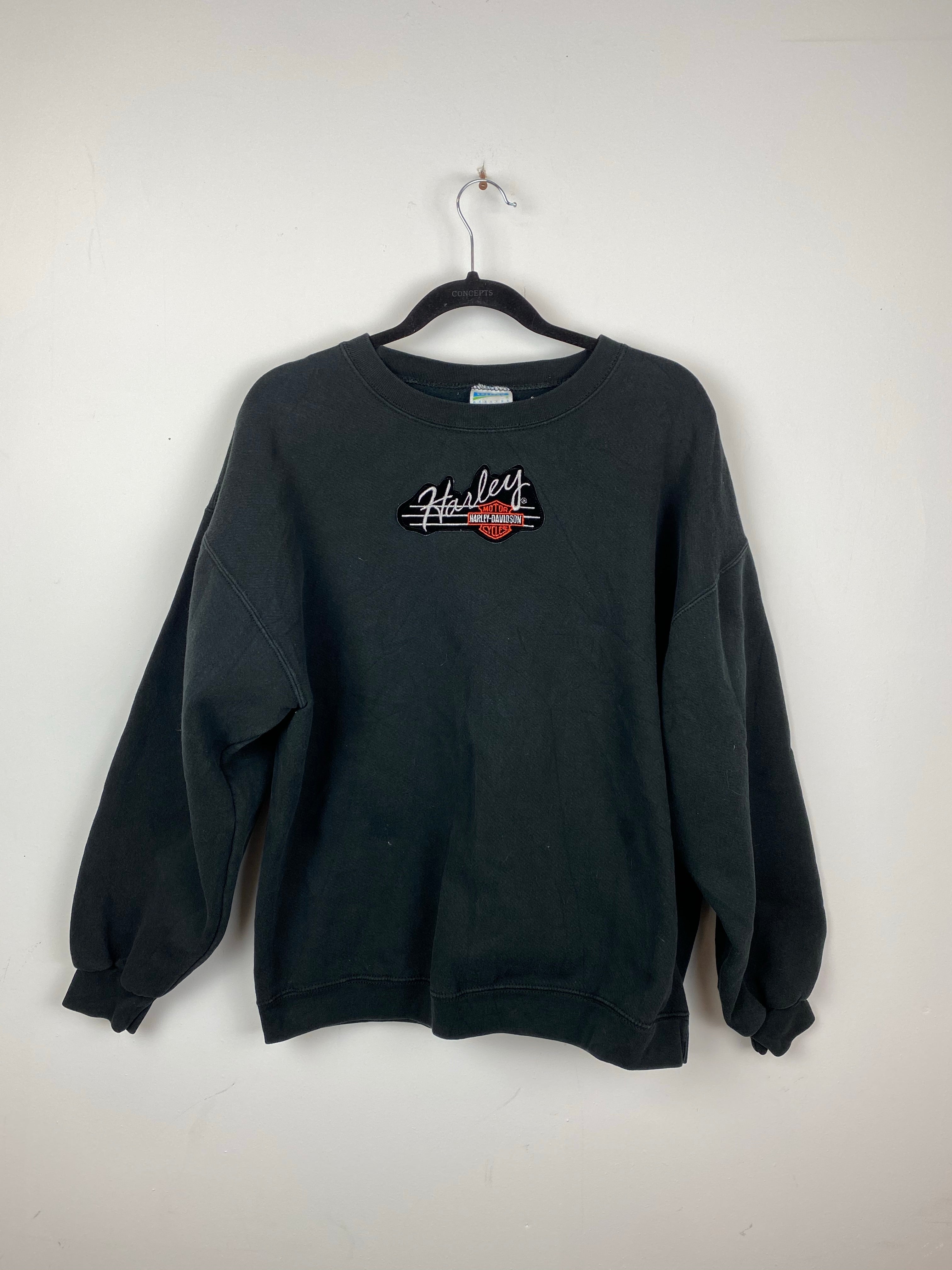 Embroidered Harley Davidson crewneck
