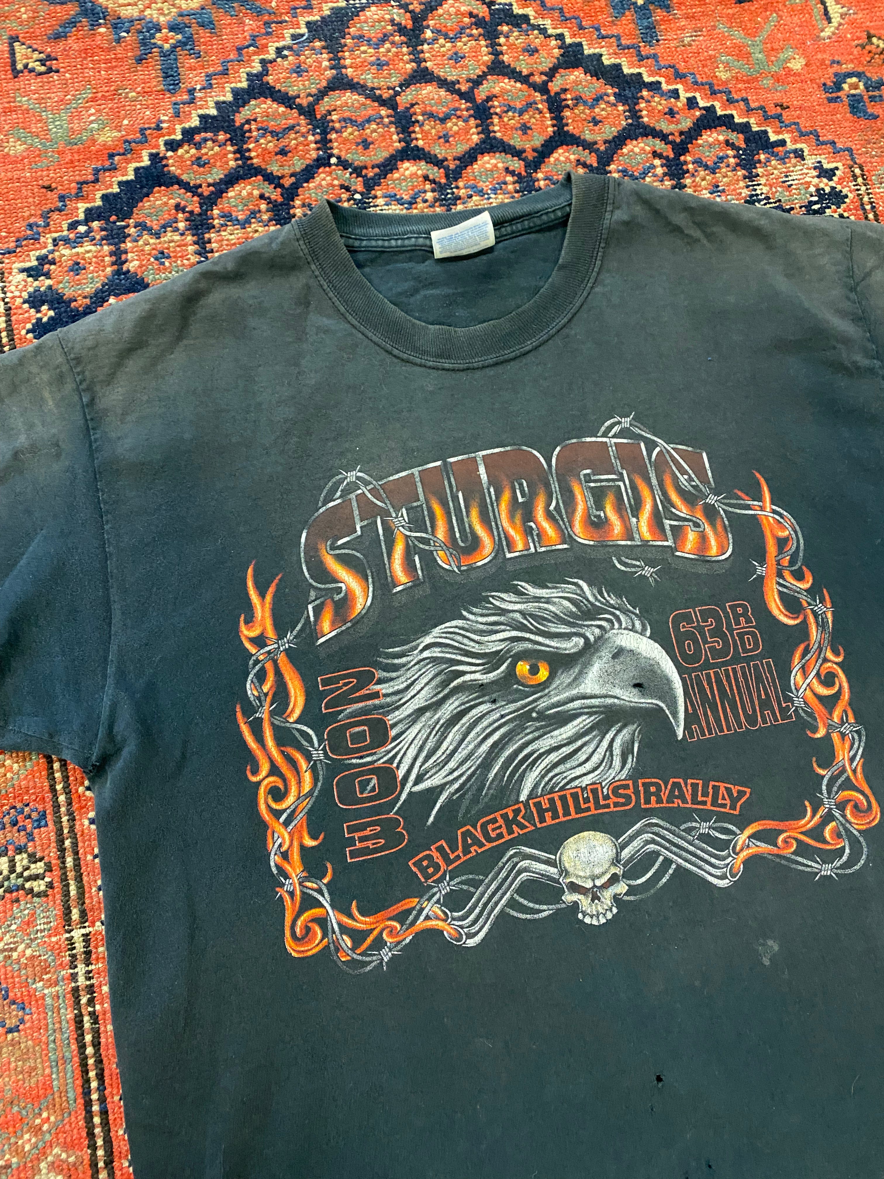 2003 Faded Sturgis T Shirt - M