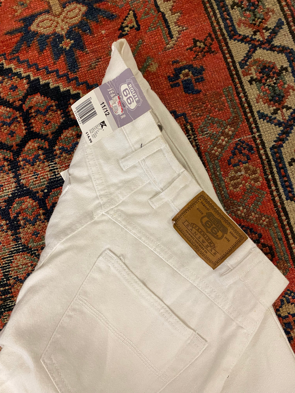 Vintage High Waist White Denim Jeans - 28in
