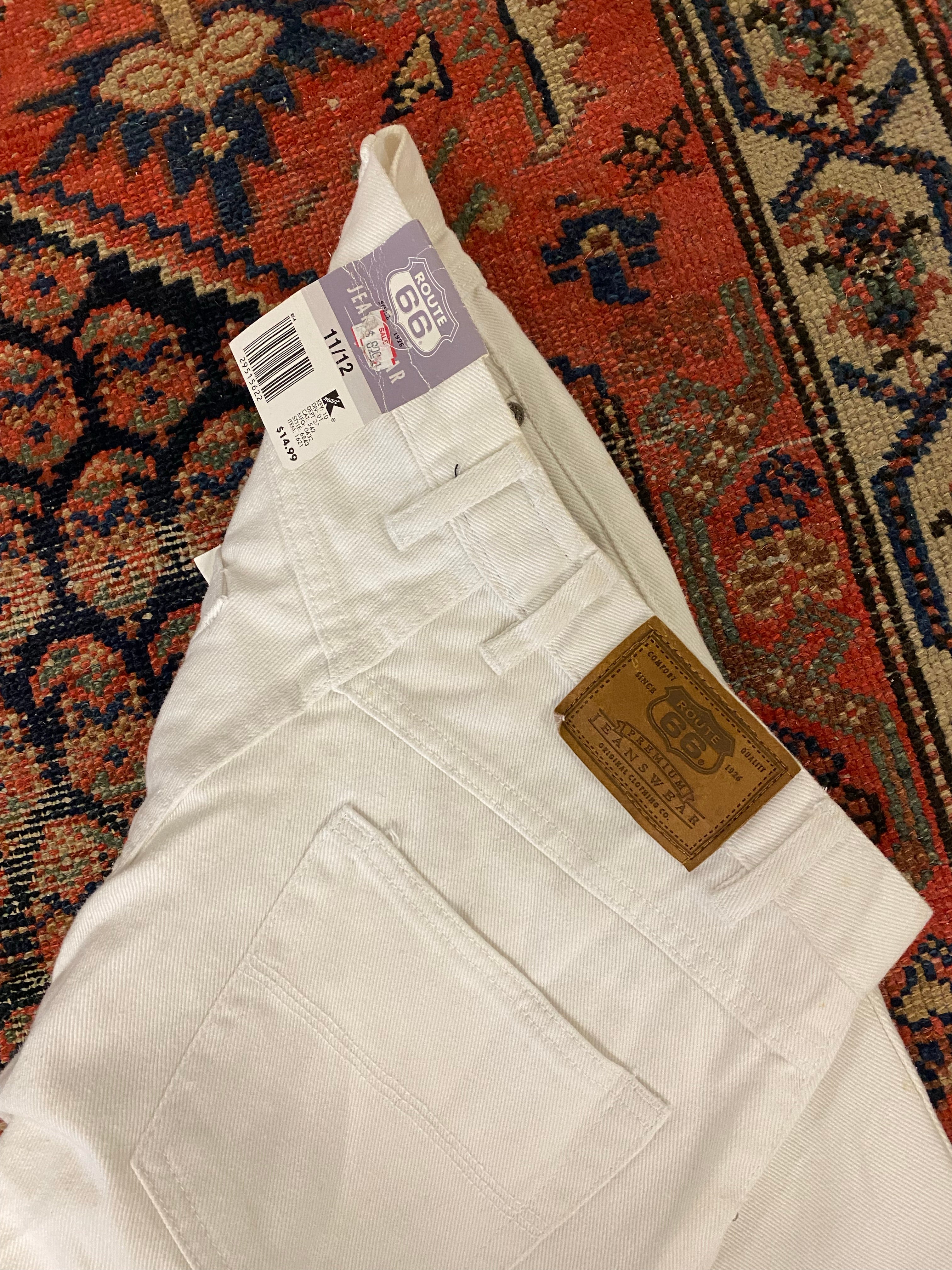 Vintage High Waist White Denim Jeans - 28in
