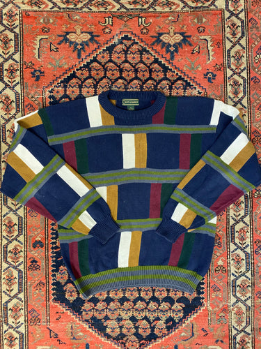 90s Patterned Knit Sweater - XL
