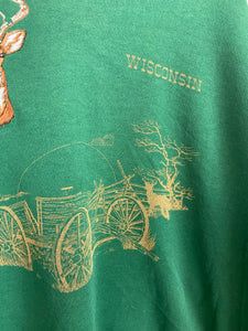 Embroidered Deer Wisconsin crewneck