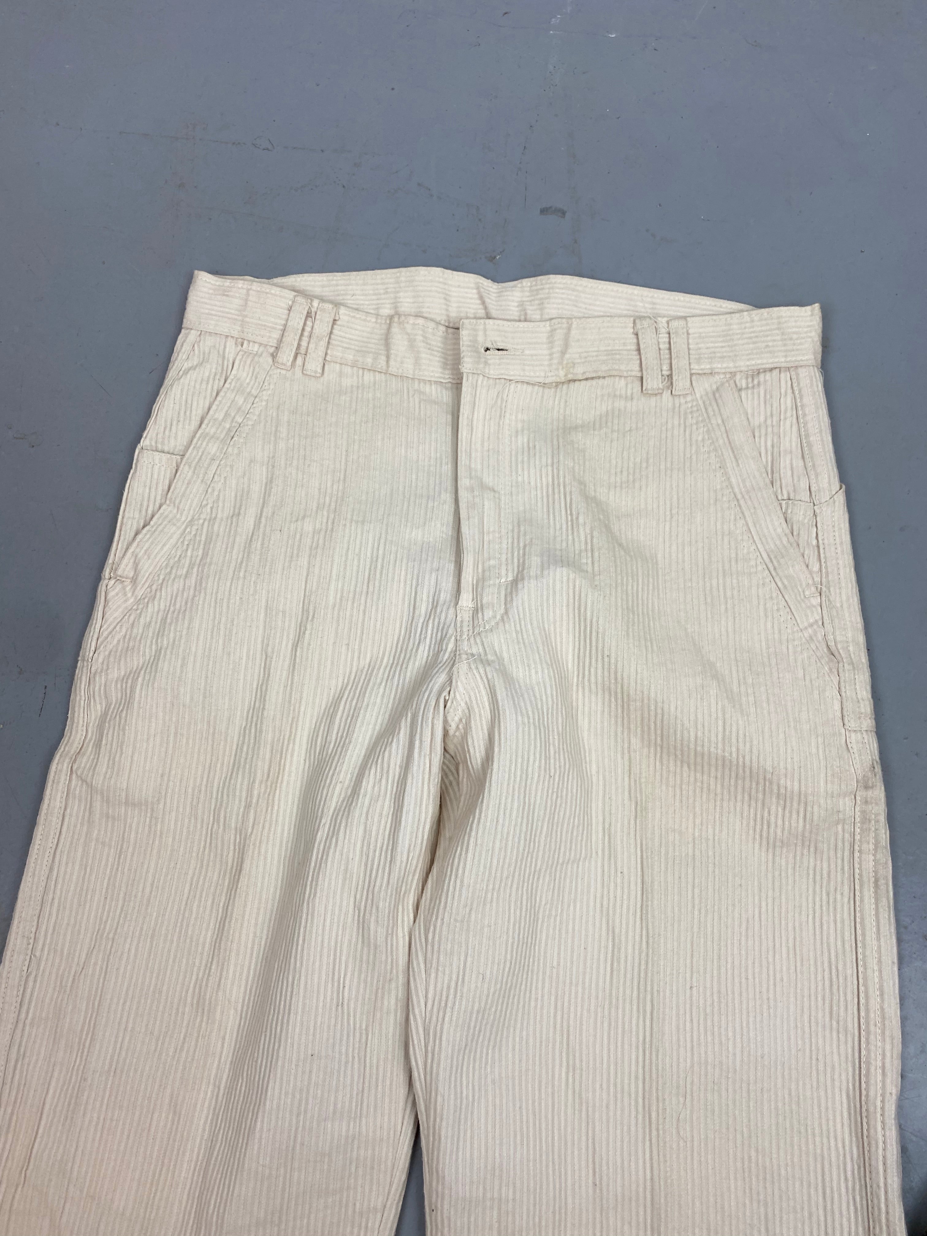 Creme corduroy straight leg pants